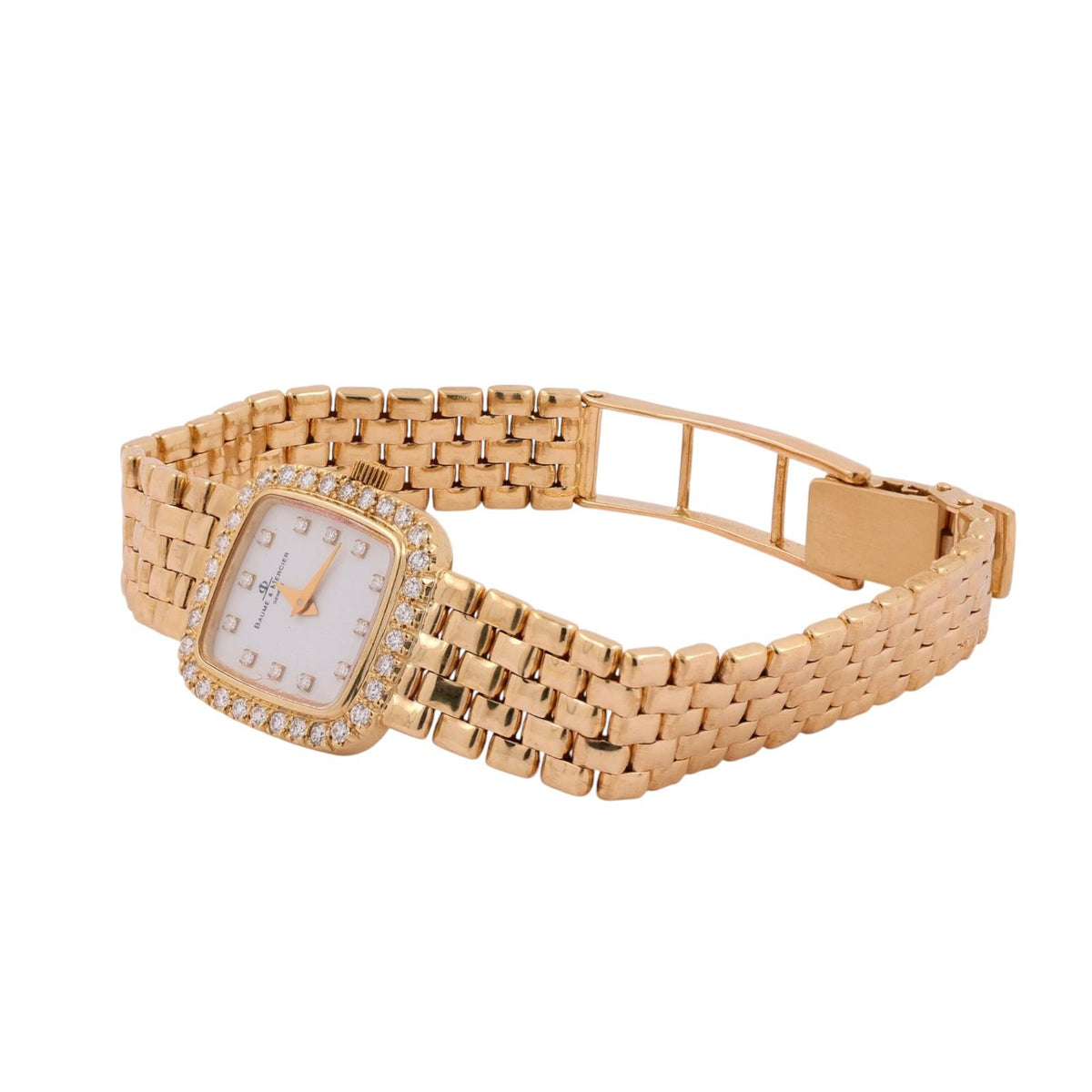 Baume & Mercier 14K Yellow Gold Diamond Bezel Ladies Quartz Watch 42.2g