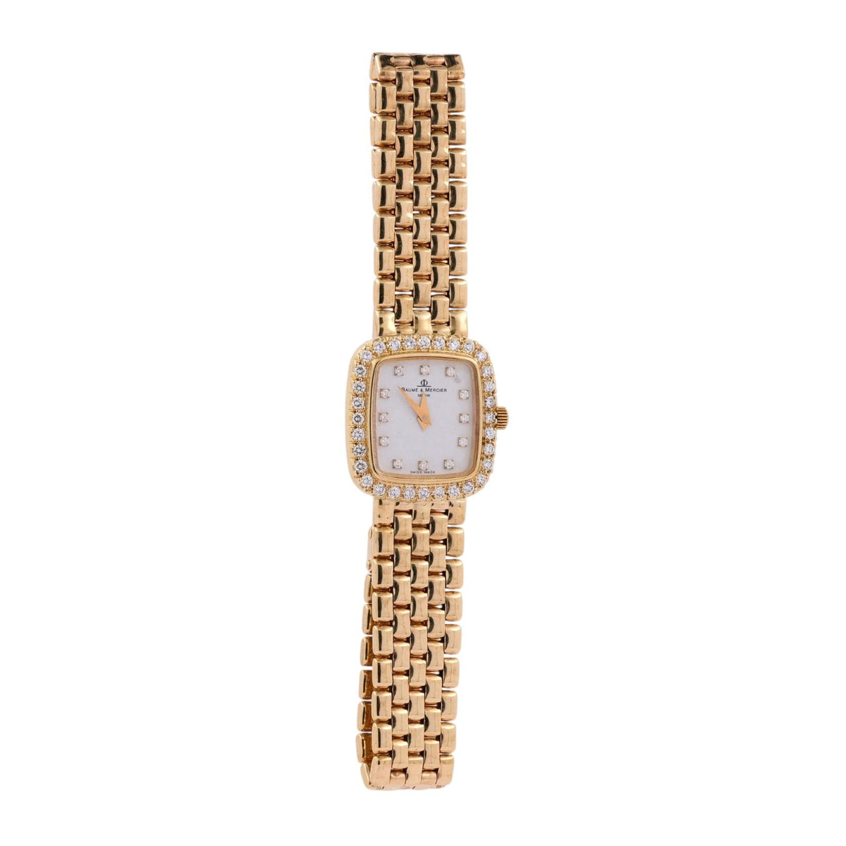 Baume & Mercier 14K Yellow Gold Diamond Bezel Ladies Quartz Watch 42.2g