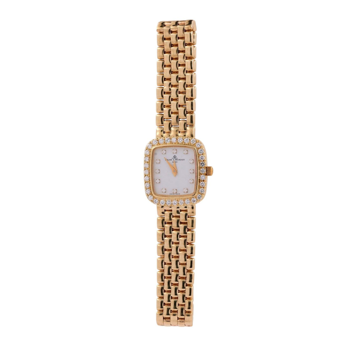 Baume & Mercier 14K Yellow Gold Diamond Bezel Ladies Quartz Watch 42.2g