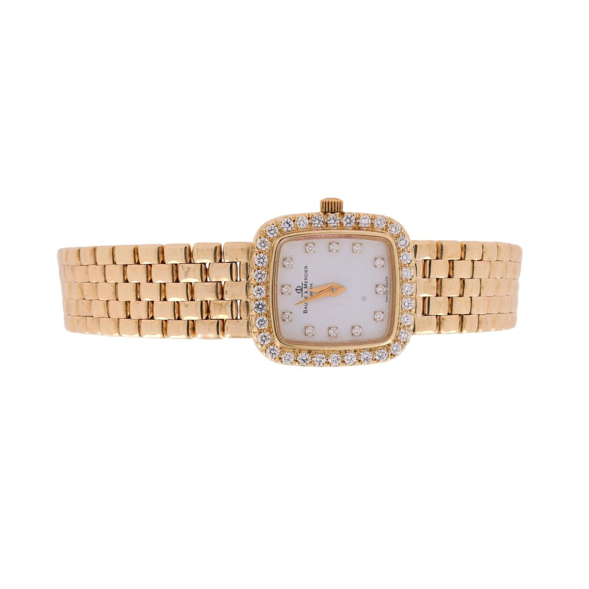 Baume & Mercier 14K Yellow Gold Diamond Bezel Ladies Quartz Watch 42.2g