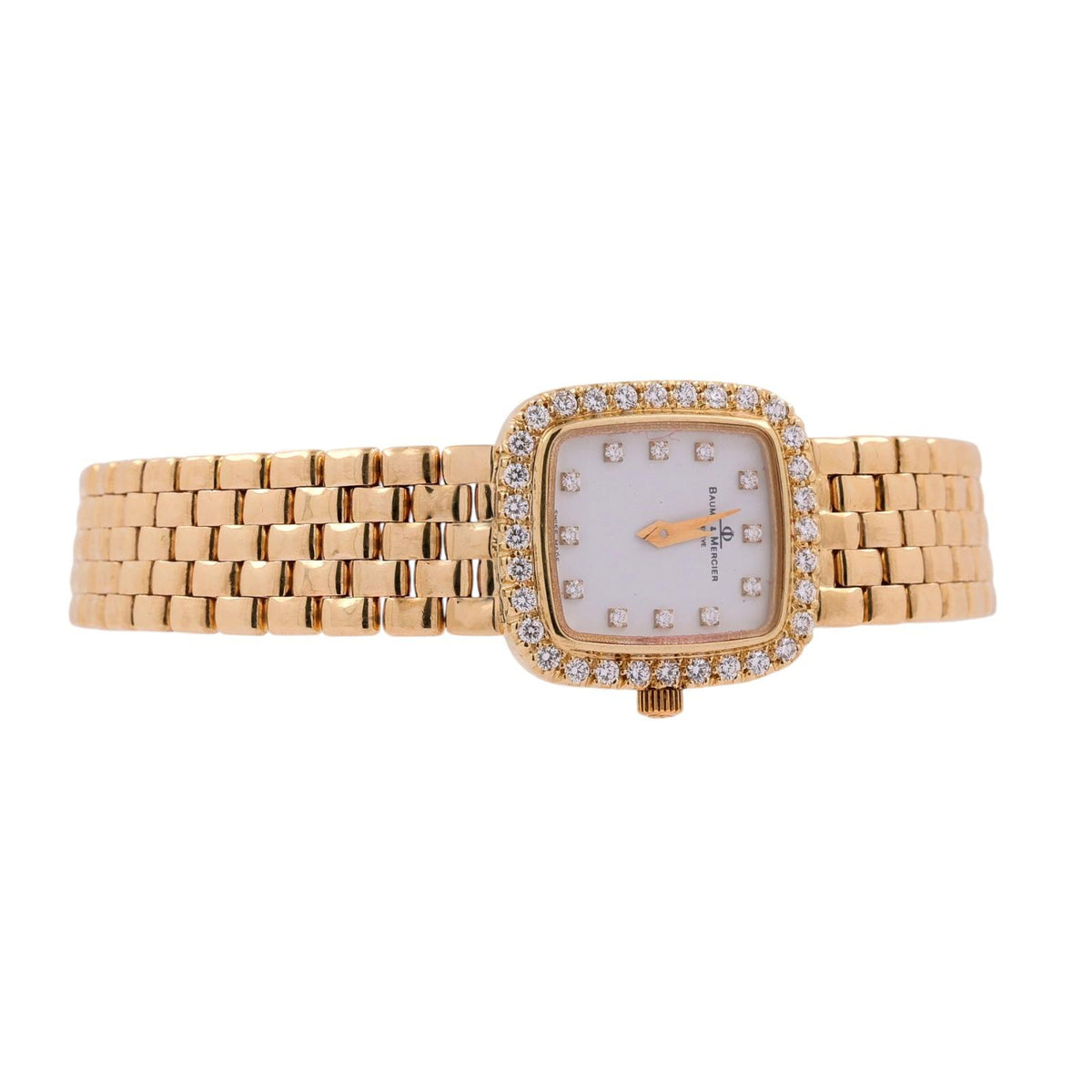 Baume & Mercier 14K Yellow Gold Diamond Bezel Ladies Quartz Watch 42.2g