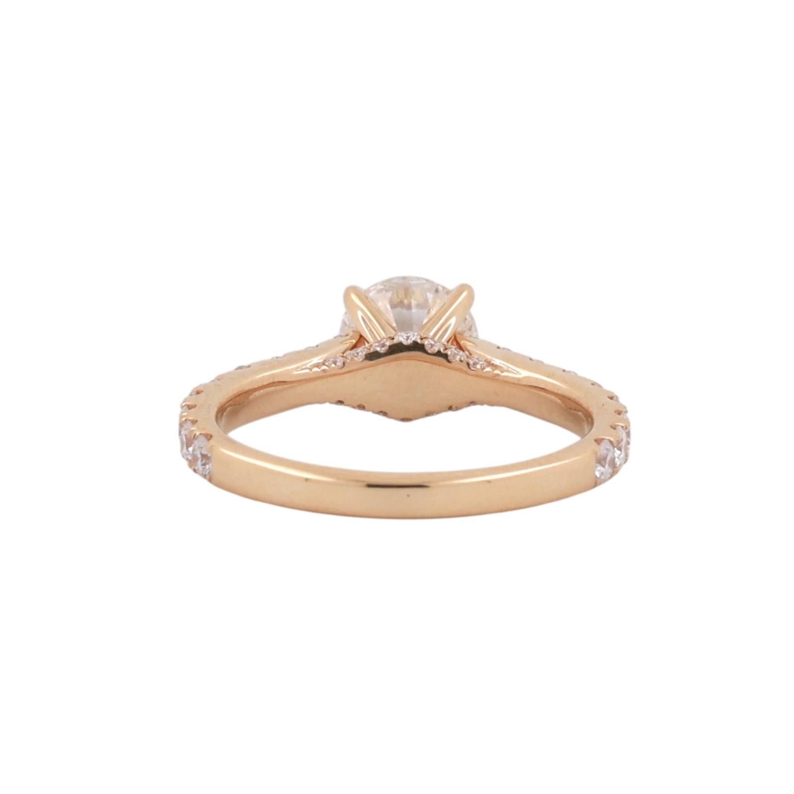 GIA 1.00ct H VS2 Diamond Engagement Ring Yellow Gold Blue Nile 1.65CTW Pave Sz 5