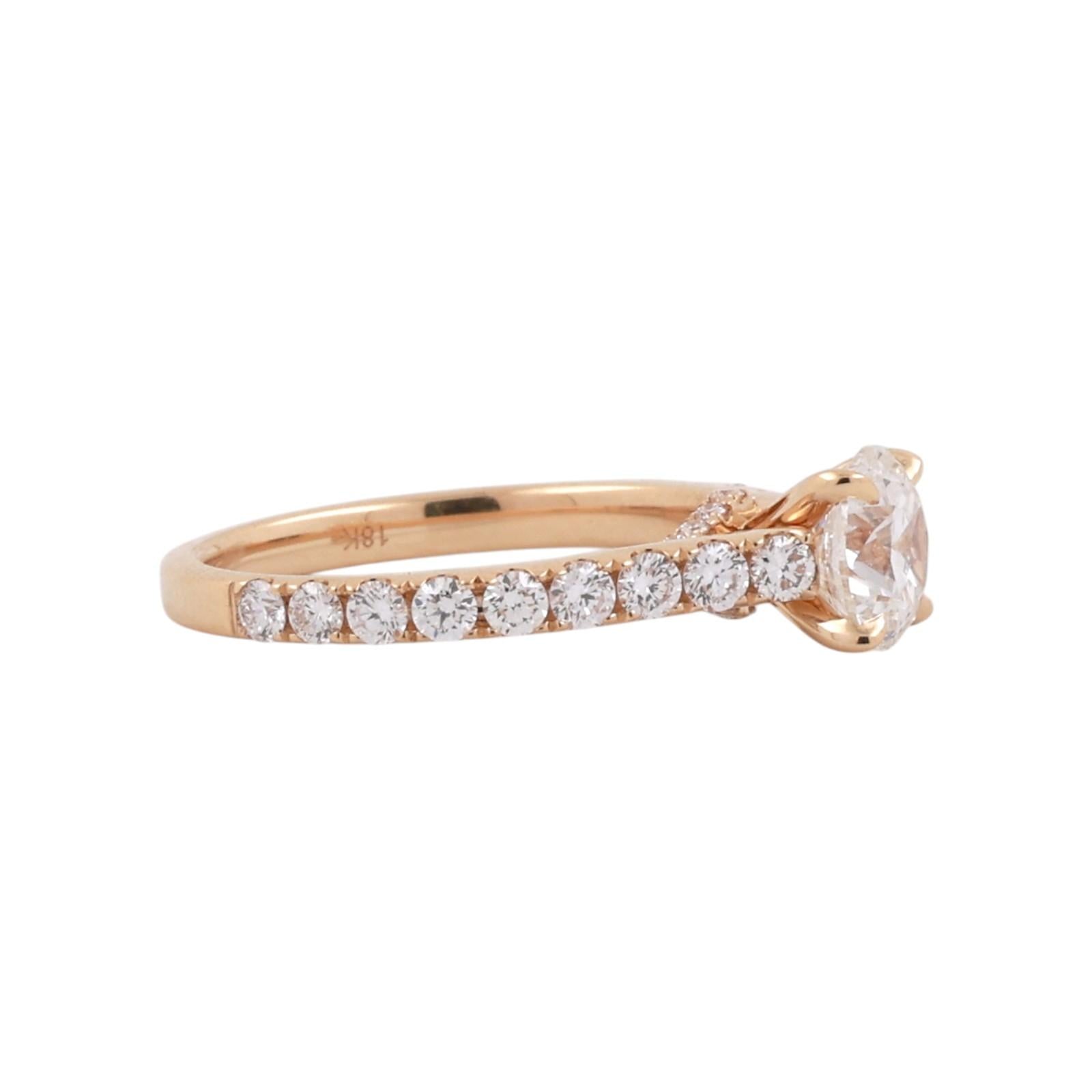 GIA 1.00ct H VS2 Diamond Engagement Ring Yellow Gold Blue Nile 1.65CTW Pave Sz 5