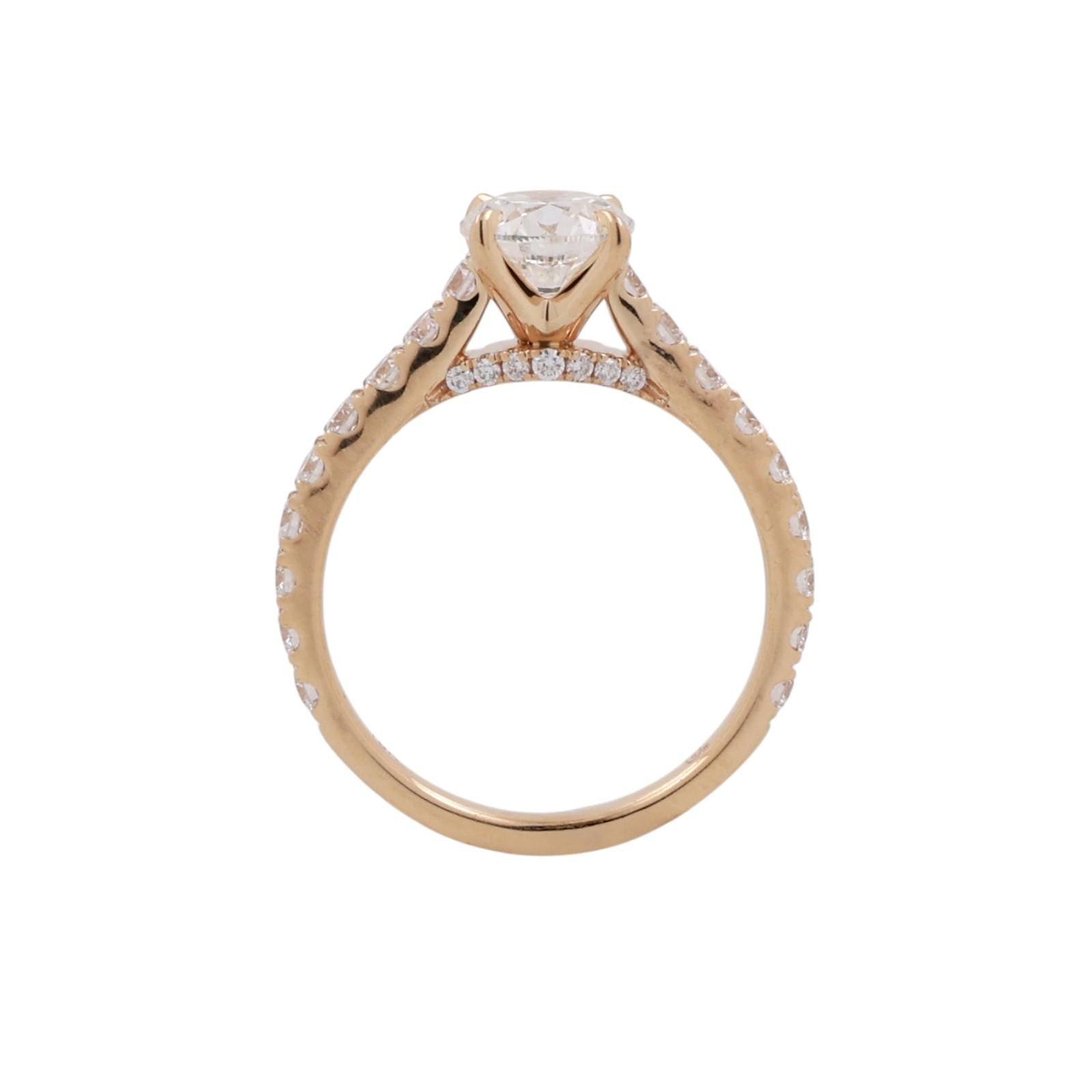 GIA 1.00ct H VS2 Diamond Engagement Ring Yellow Gold Blue Nile 1.65CTW Pave Sz 5