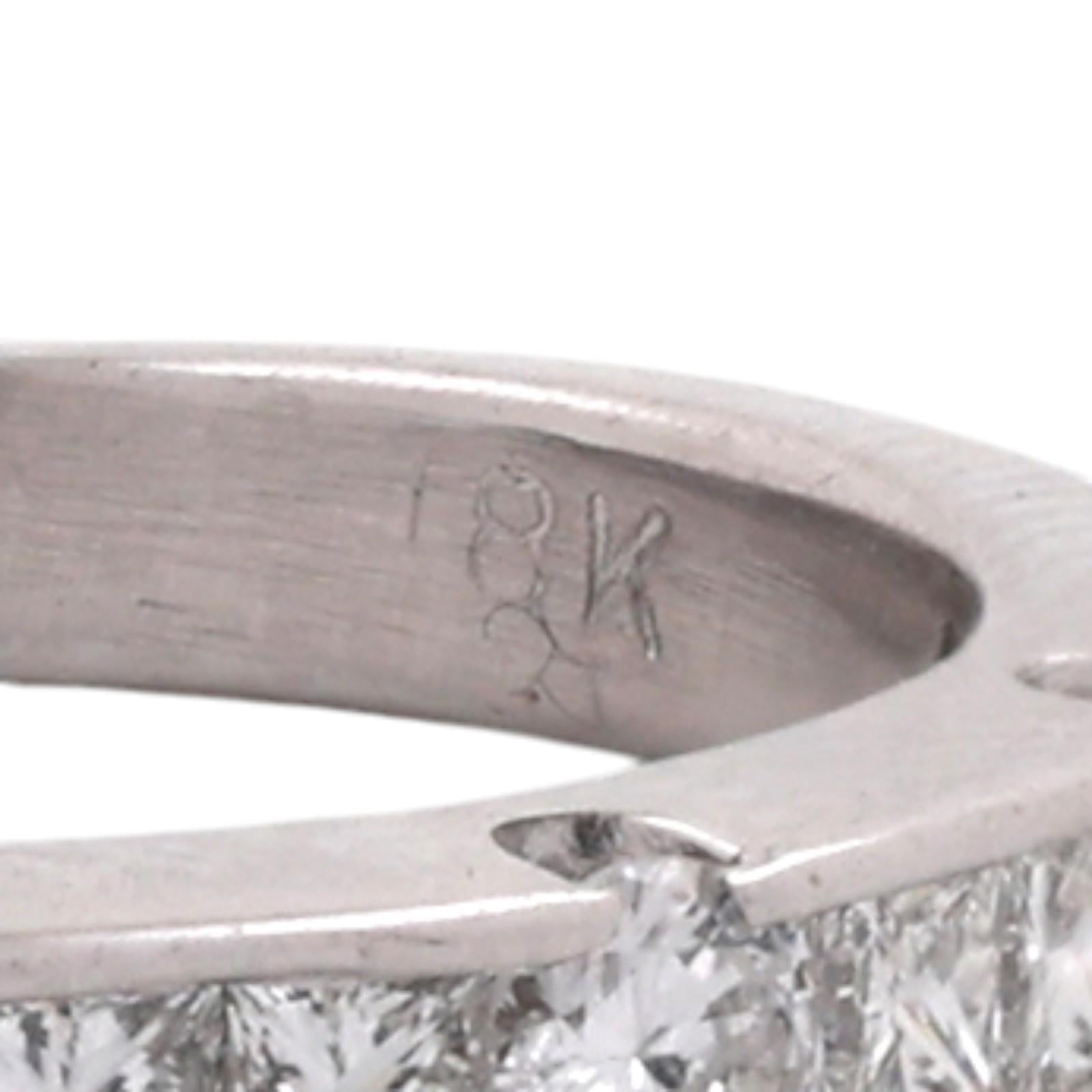 NINA RICCI 18K White Gold 1.00CTW Round Princess Diamond Eternity Band Ring 7