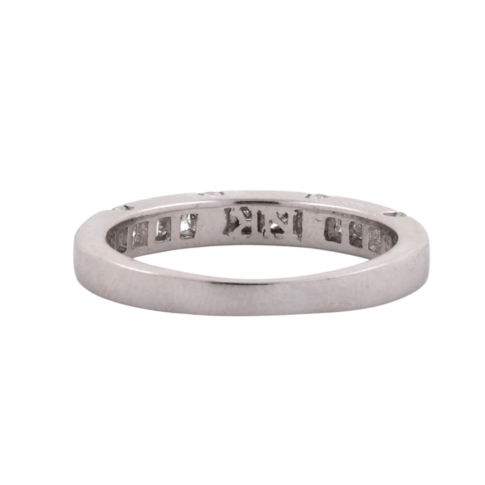 NINA RICCI 18K White Gold 1.00CTW Round Princess Diamond Eternity Band Ring 7