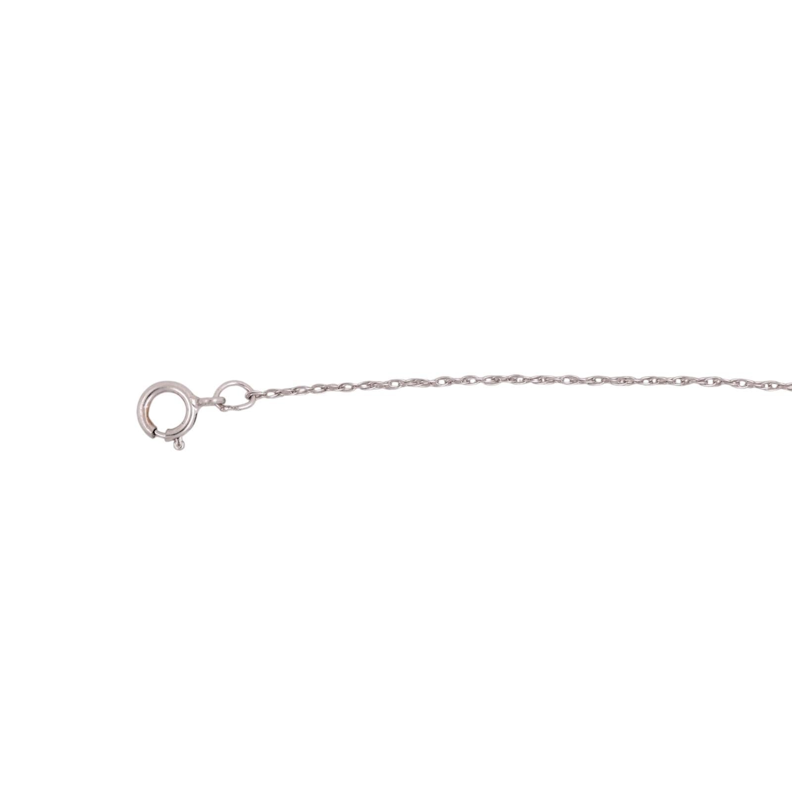 14K White Gold Diamond Cross Pendant Necklace 0.20 CTW Round Brilliant 19" Chain
