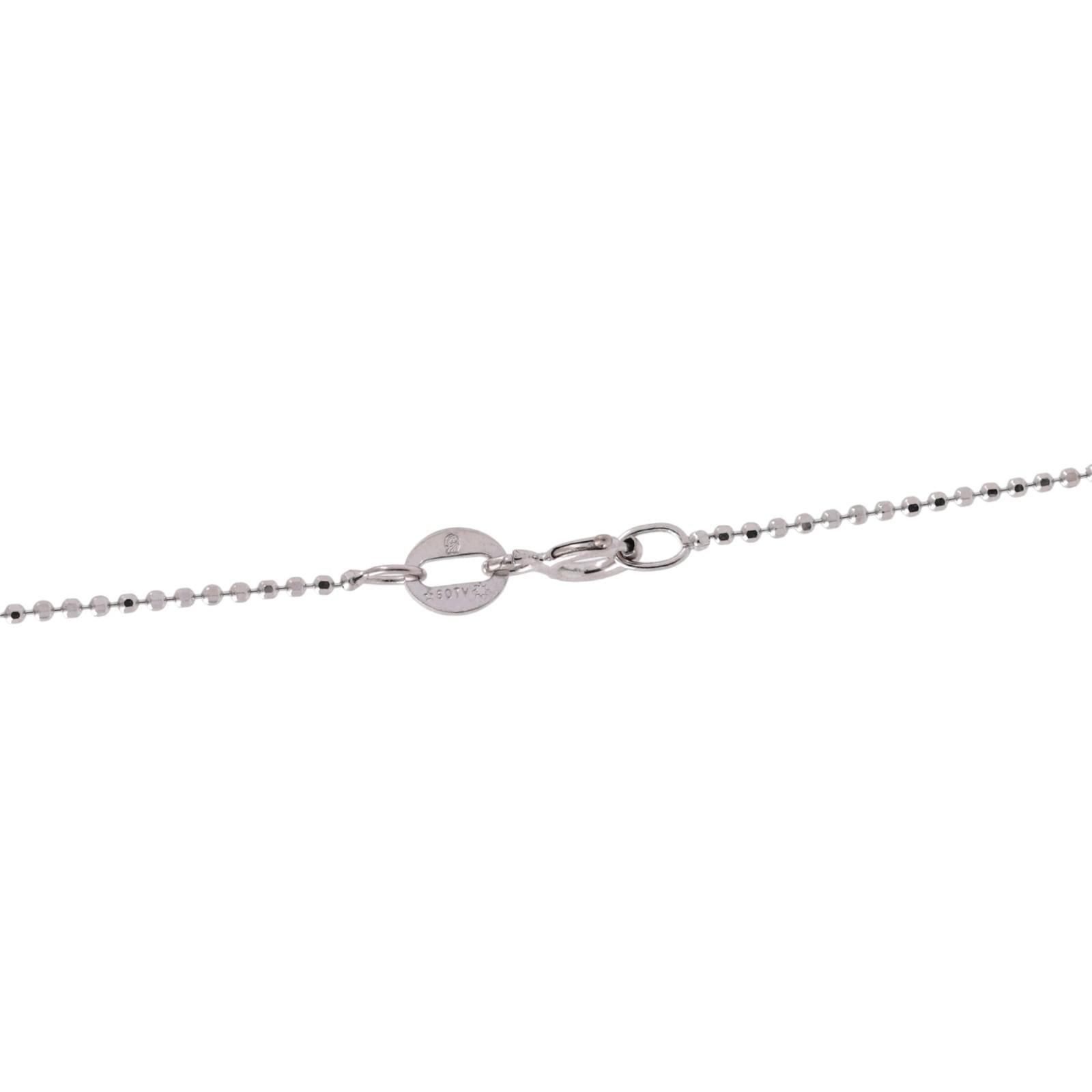0.32ctw Diamond Journey Pendant Necklace 14K White Gold 16" Estate