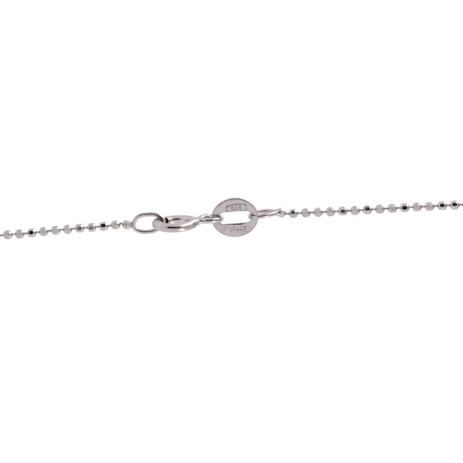 0.32ctw Diamond Journey Pendant Necklace 14K White Gold 16" Estate