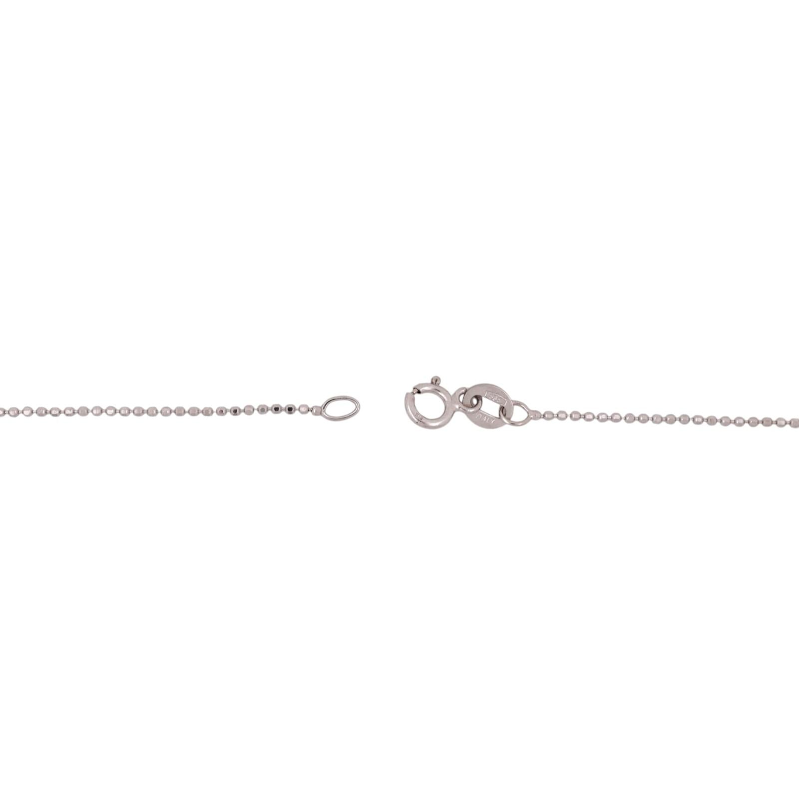 0.32ctw Diamond Journey Pendant Necklace 14K White Gold 16" Estate