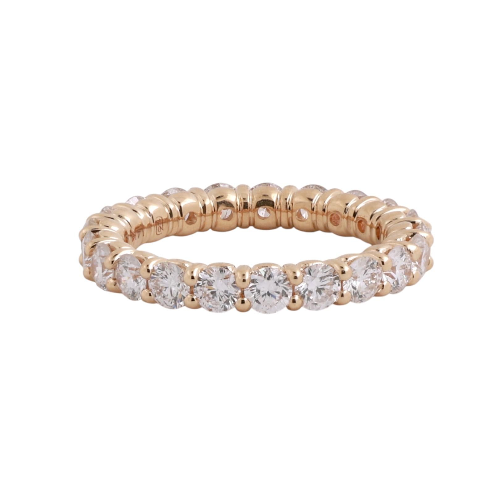 Blue Nile 1.85ctw Diamond Eternity Band Ring 14K Yellow Gold Size 5 Anniversary