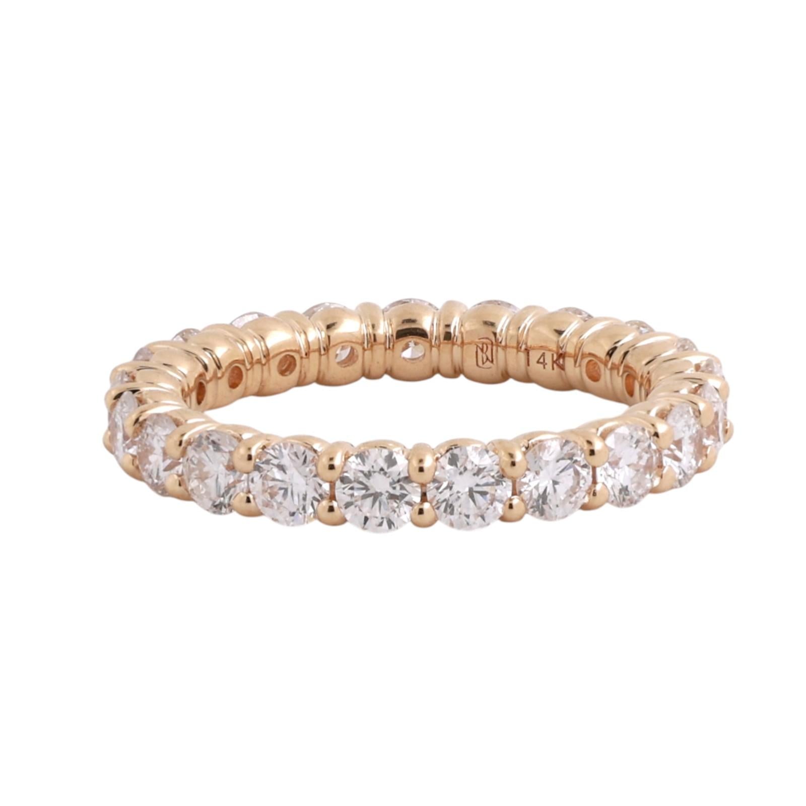 Blue Nile 1.85ctw Diamond Eternity Band Ring 14K Yellow Gold Size 5 Anniversary