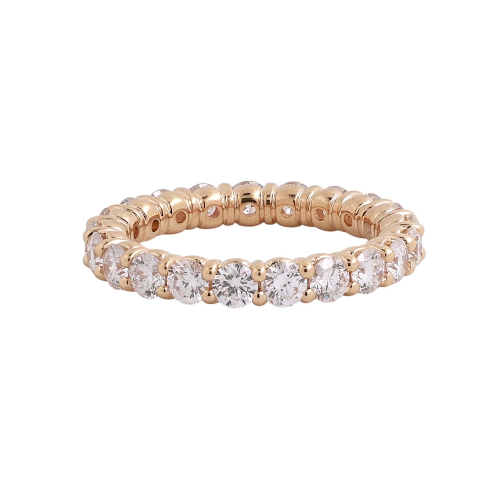 Blue Nile 1.85ctw Diamond Eternity Band Ring 14K Yellow Gold Size 5 Anniversary