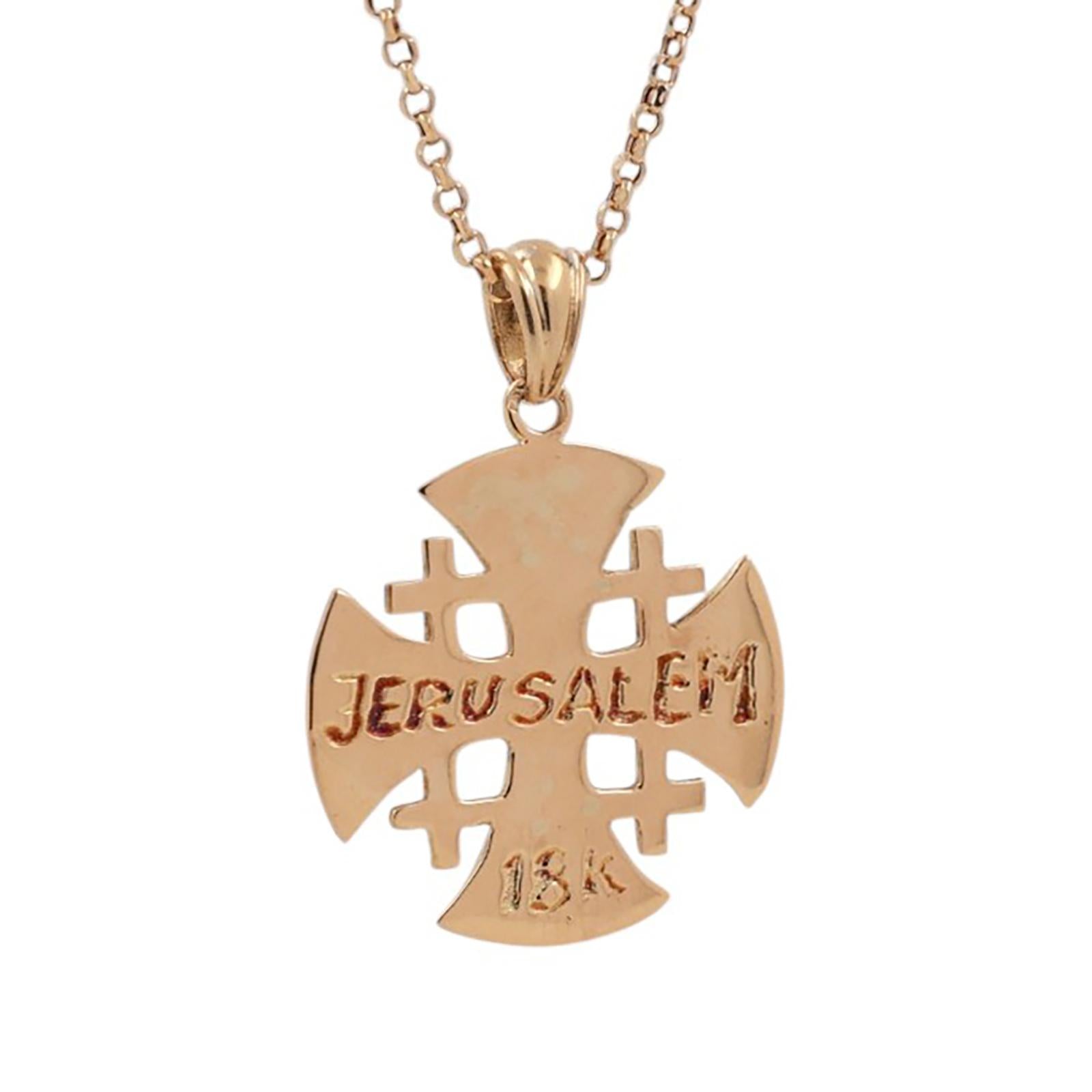 18K Two Tone Gold Natural Diamond Cross Pendant Necklace 0.50CTW 18"