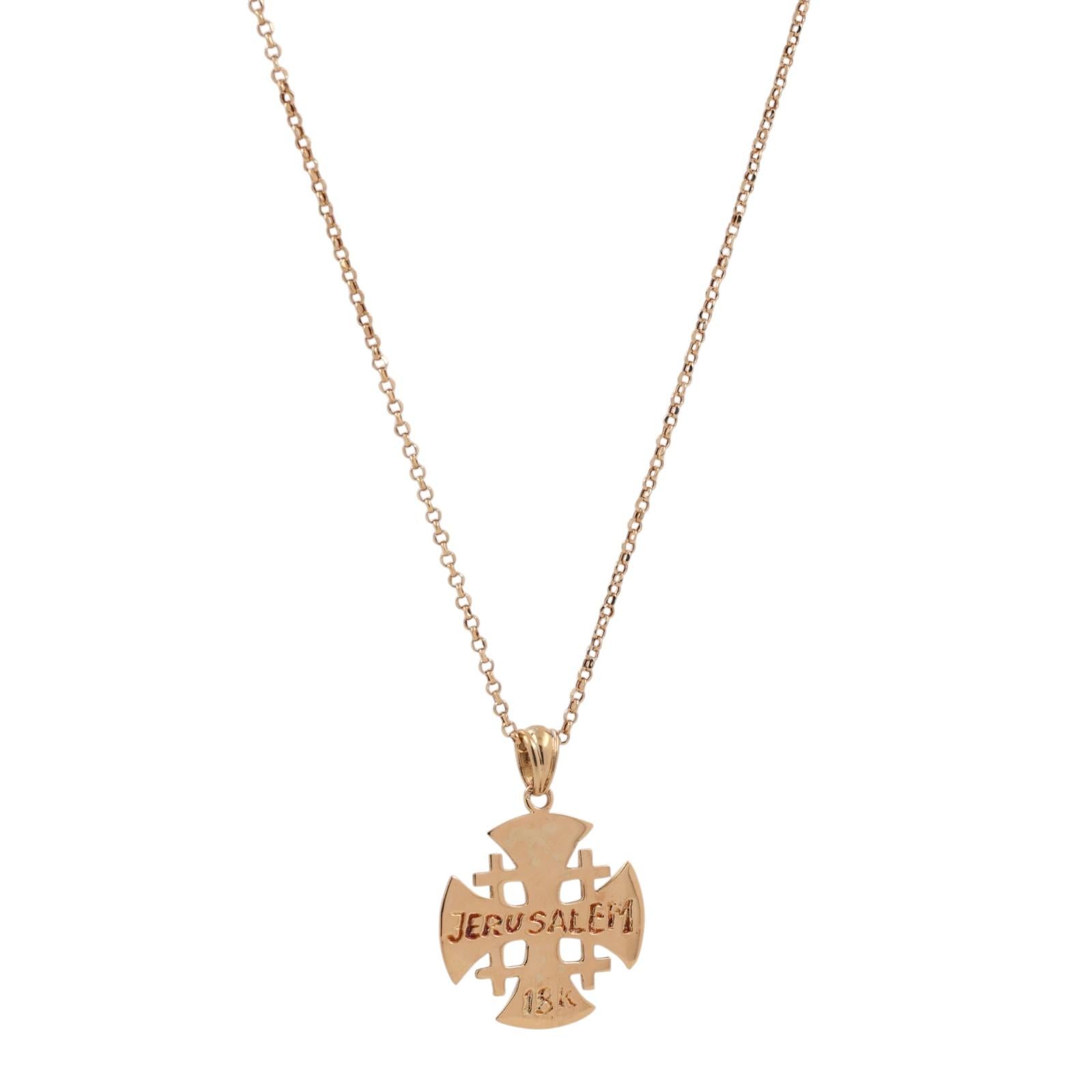 18K Two Tone Gold Natural Diamond Cross Pendant Necklace 0.50CTW 18"