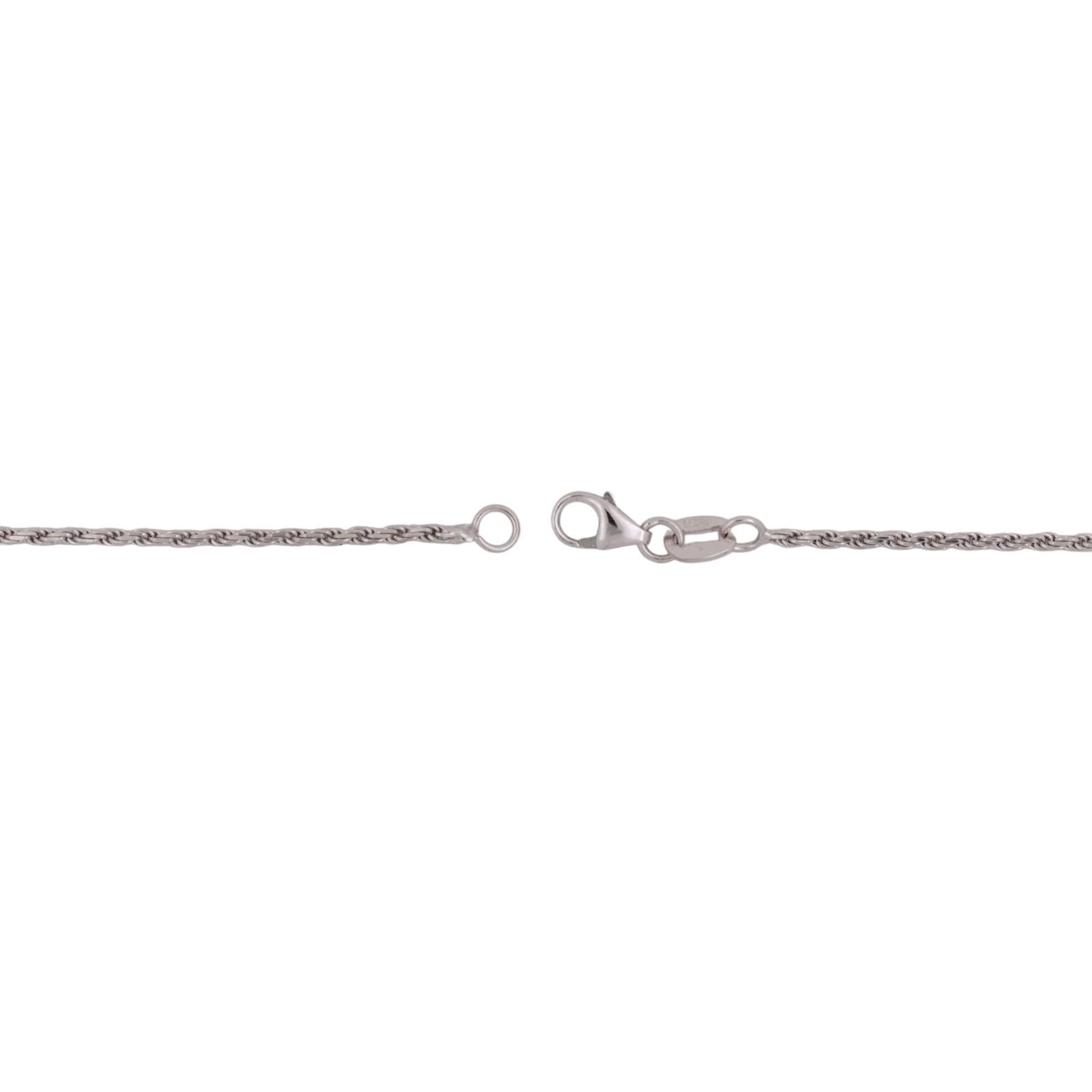 14K White Gold Sapphire Diamond Hamsa Evil Eye Pendant Necklace 0.95 CTW 18"