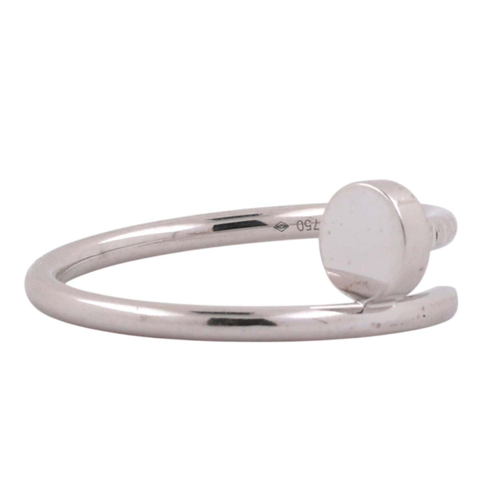 Cartier Juste un Clou Nail Ring 18K White Gold Size 55 EU 7.25