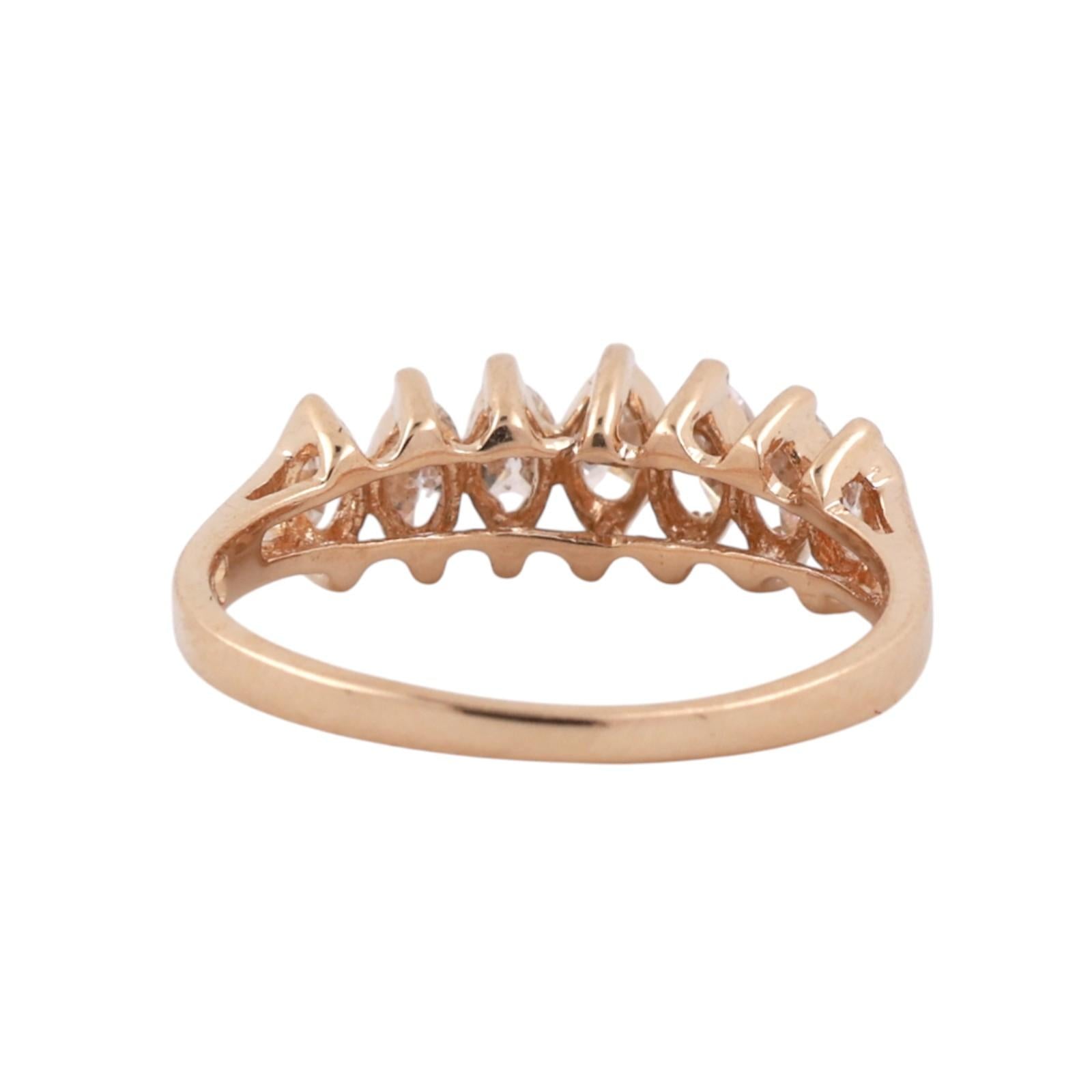 0.75ctw Marquise Diamond Band Ring 14K Yellow Gold SZ 6 Stackable Wedding Estate