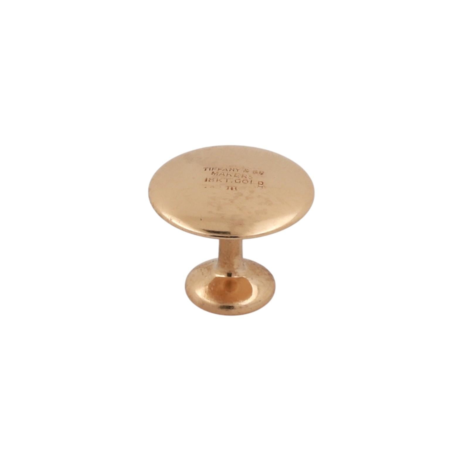 Vintage Tiffany & Co. 18K Yellow Gold Collar Button Men Estate