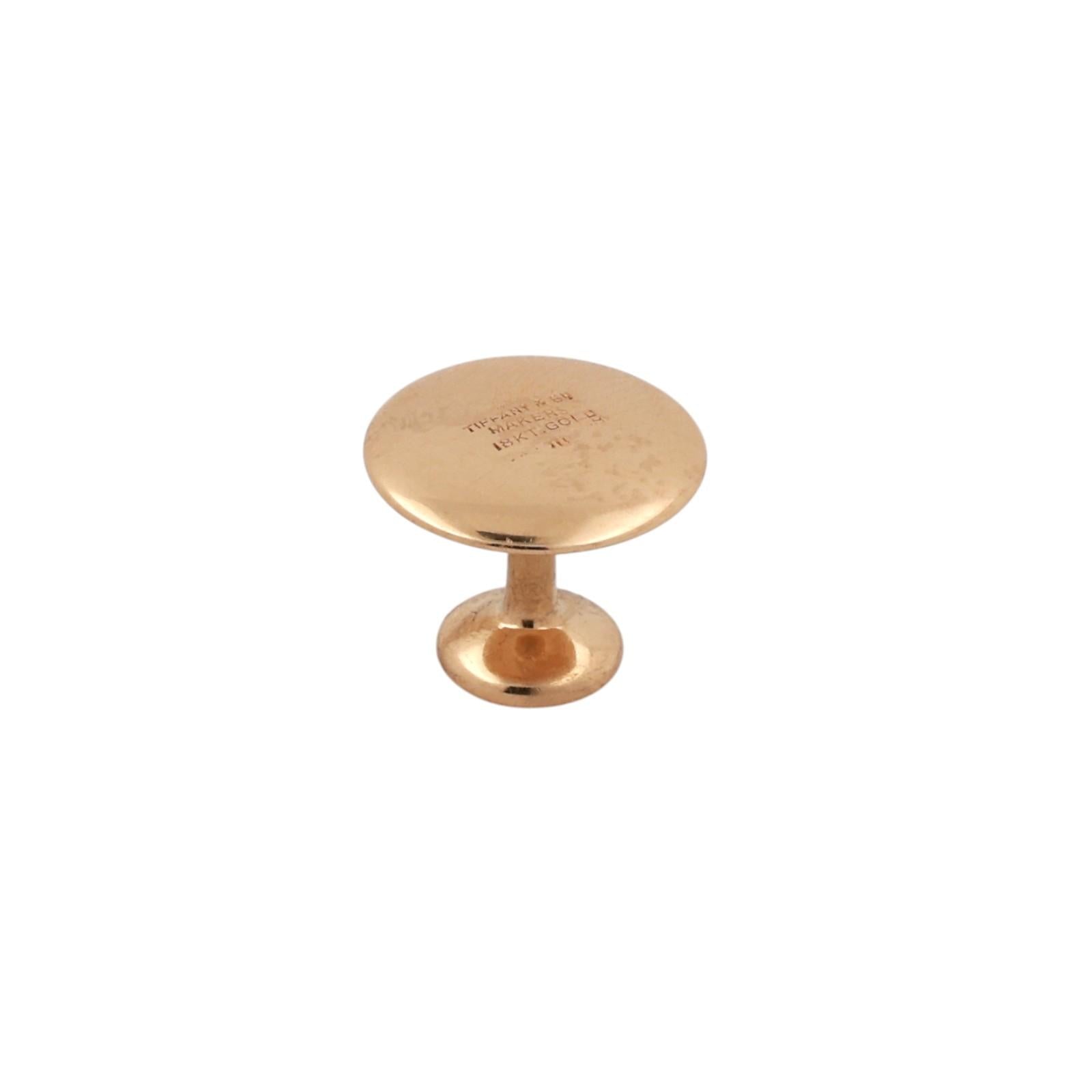 Vintage Tiffany & Co. 18K Yellow Gold Collar Button Men Estate