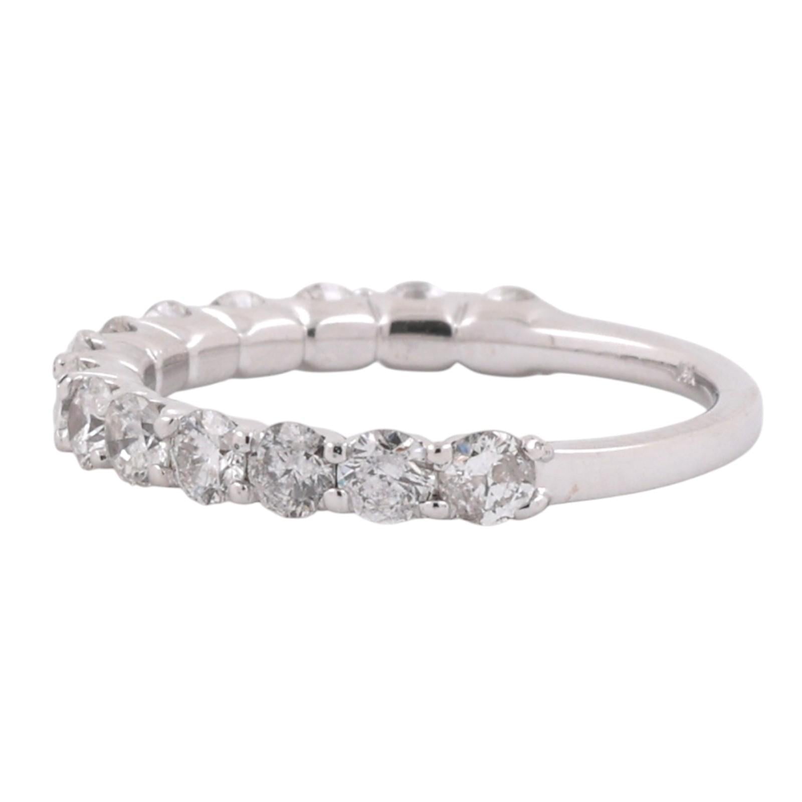 14K White Gold Diamond Eternity Band 0.95CTW Round F-G VS1-VS2 Wedding Ring GSI
