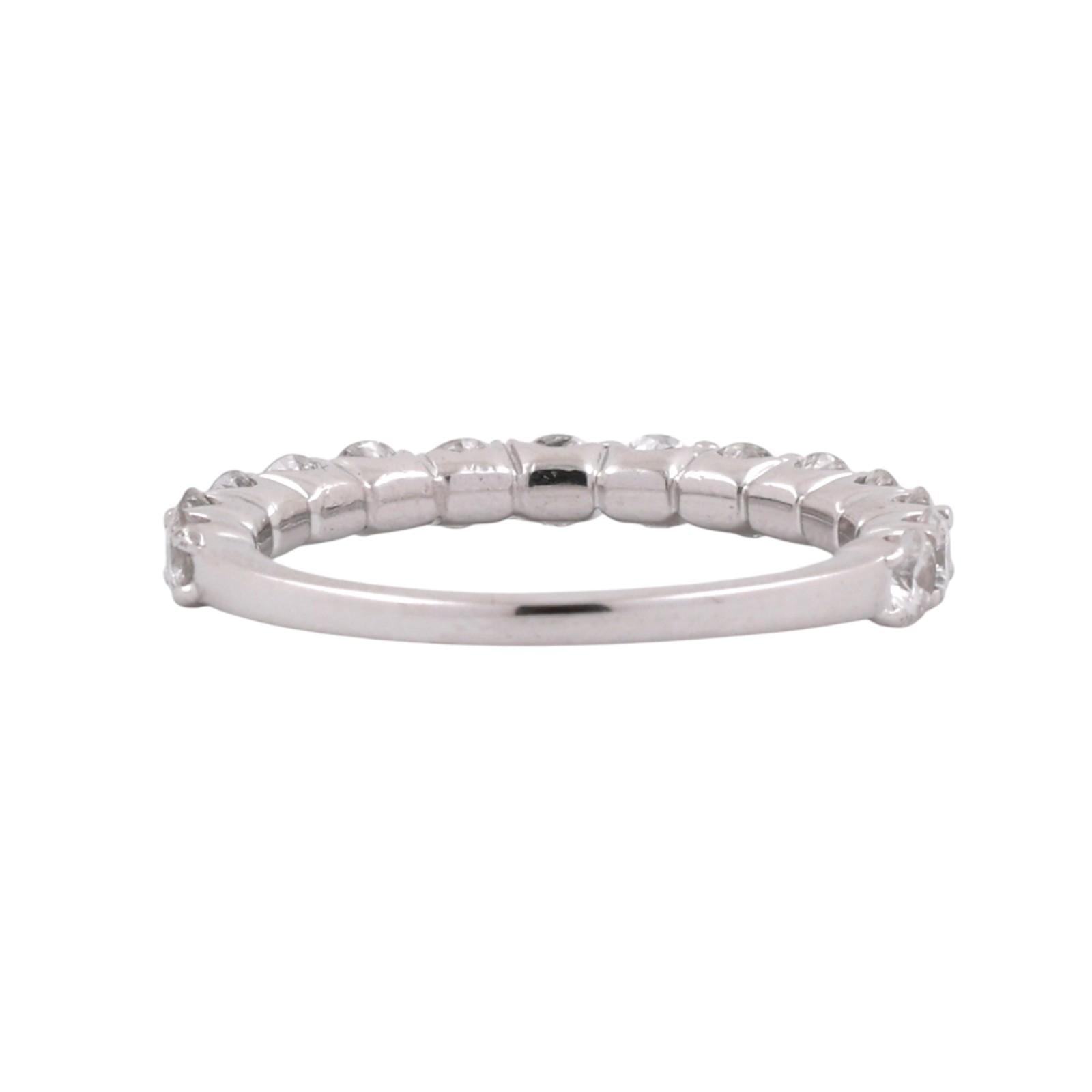 14K White Gold Diamond Eternity Band 0.95CTW Round F-G VS1-VS2 Wedding Ring GSI