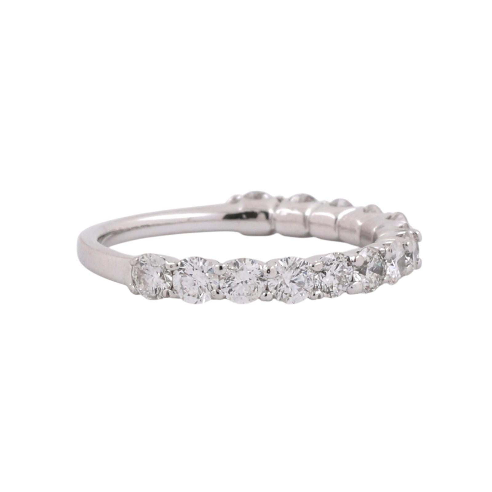 14K White Gold Diamond Eternity Band 0.95CTW Round F-G VS1-VS2 Wedding Ring GSI