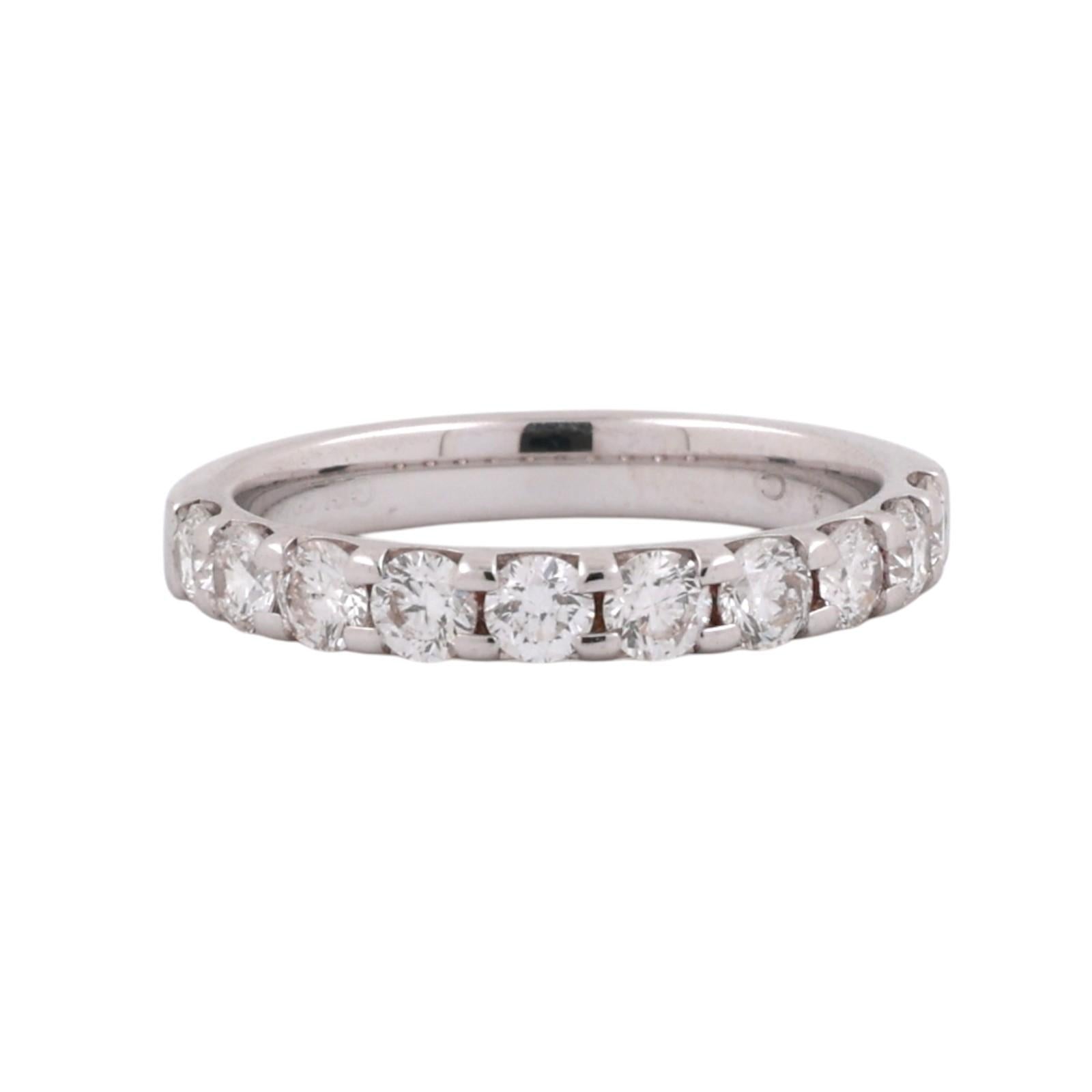 1.00 CTW Diamond Wedding Band White Gold Round Brilliant Stackable Ring Size 7