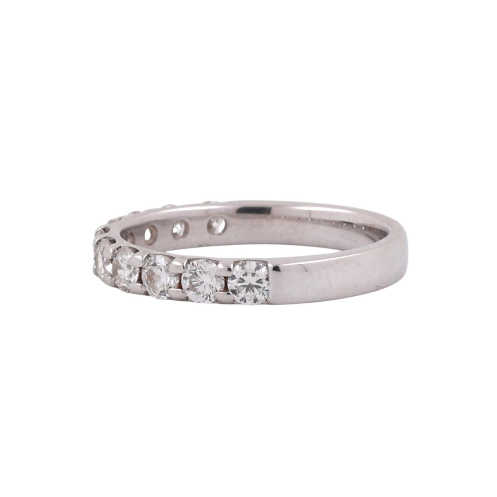 1.00 CTW Diamond Wedding Band White Gold Round Brilliant Stackable Ring Size 7