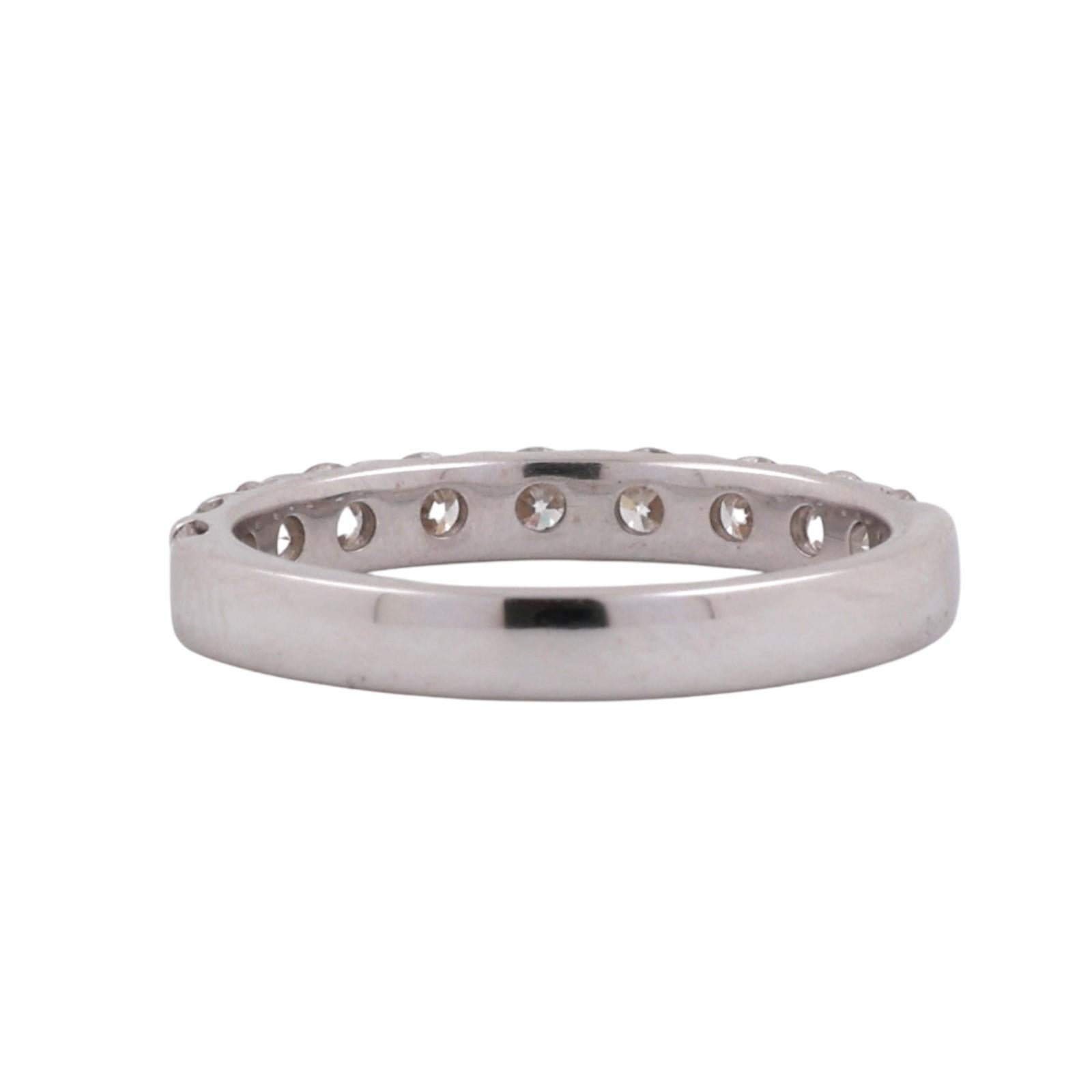 1.00 CTW Diamond Wedding Band White Gold Round Brilliant Stackable Ring Size 7
