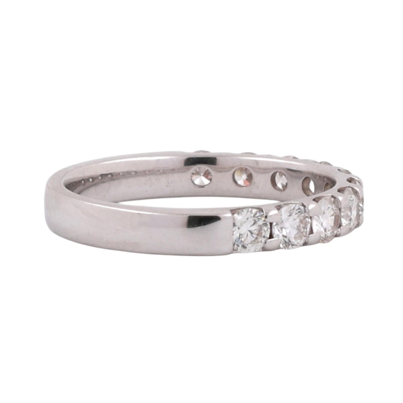 1.00 CTW Diamond Wedding Band White Gold Round Brilliant Stackable Ring Size 7