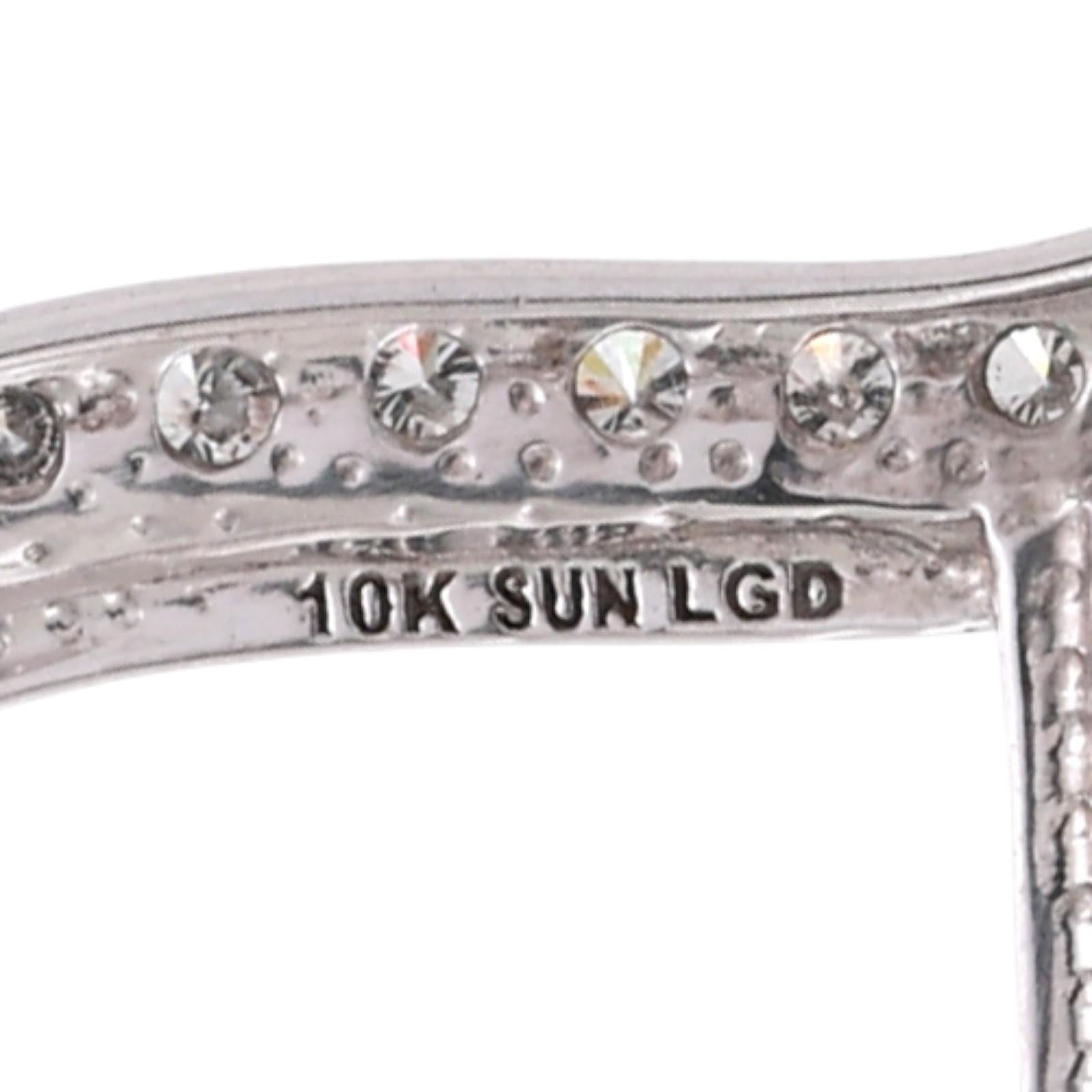 1.00 CTW Lab Grown Diamond Heart Pendant 10K White Gold Open Heart Necklace