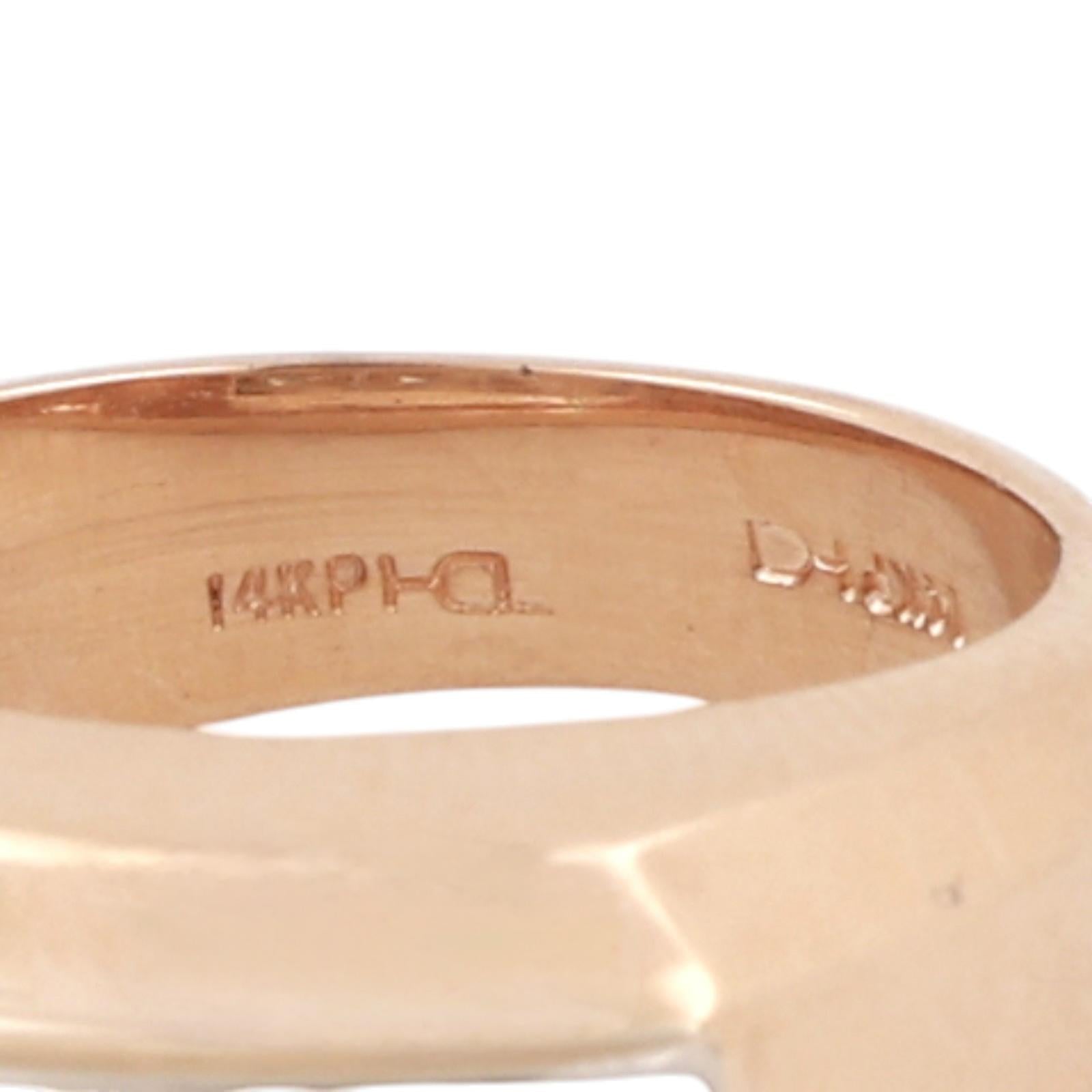14K Two Tone Gold 0.45CTW Diamond Ring Mens Wedding Band Estate Size 6.5