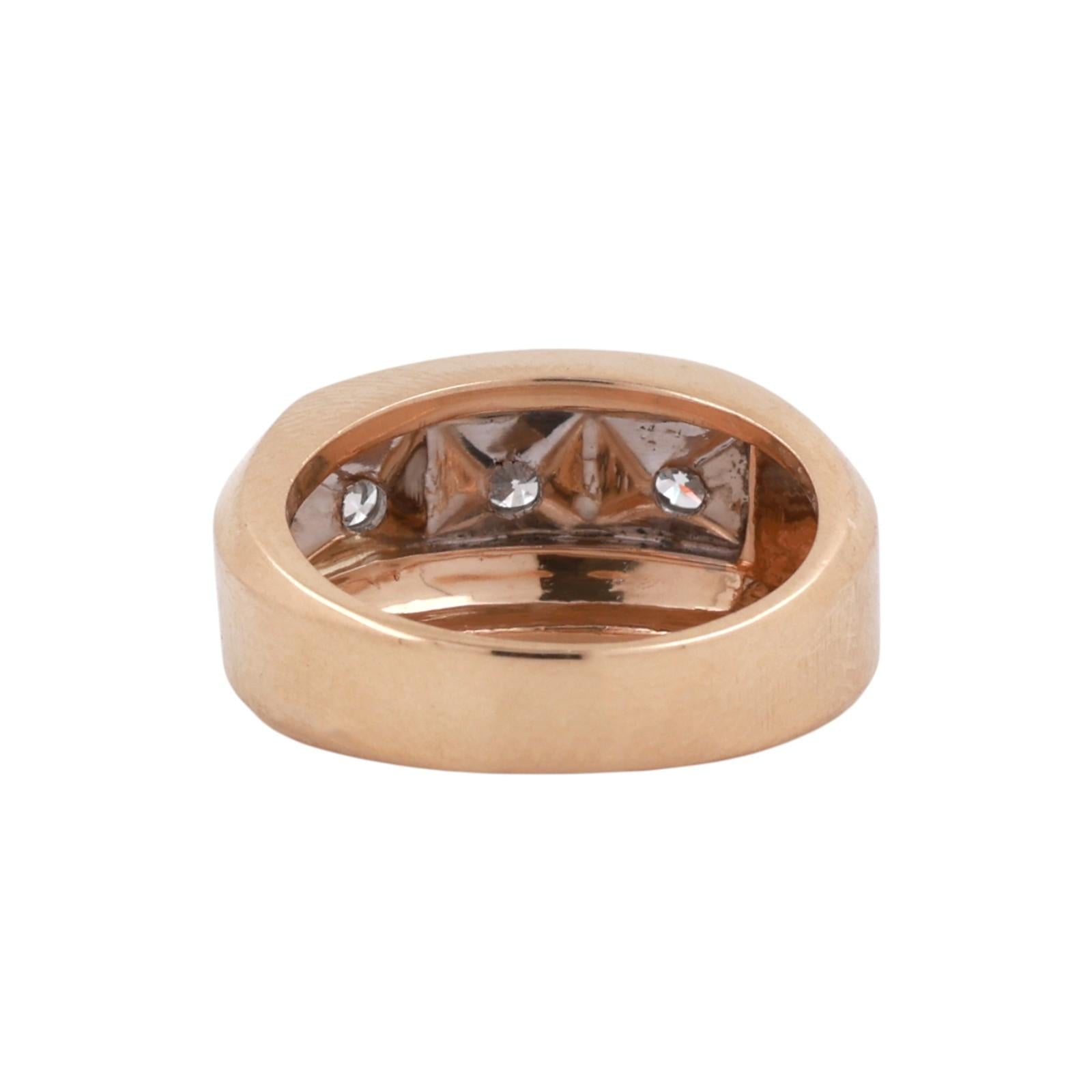 14K Two Tone Gold 0.45CTW Diamond Ring Mens Wedding Band Estate Size 6.5