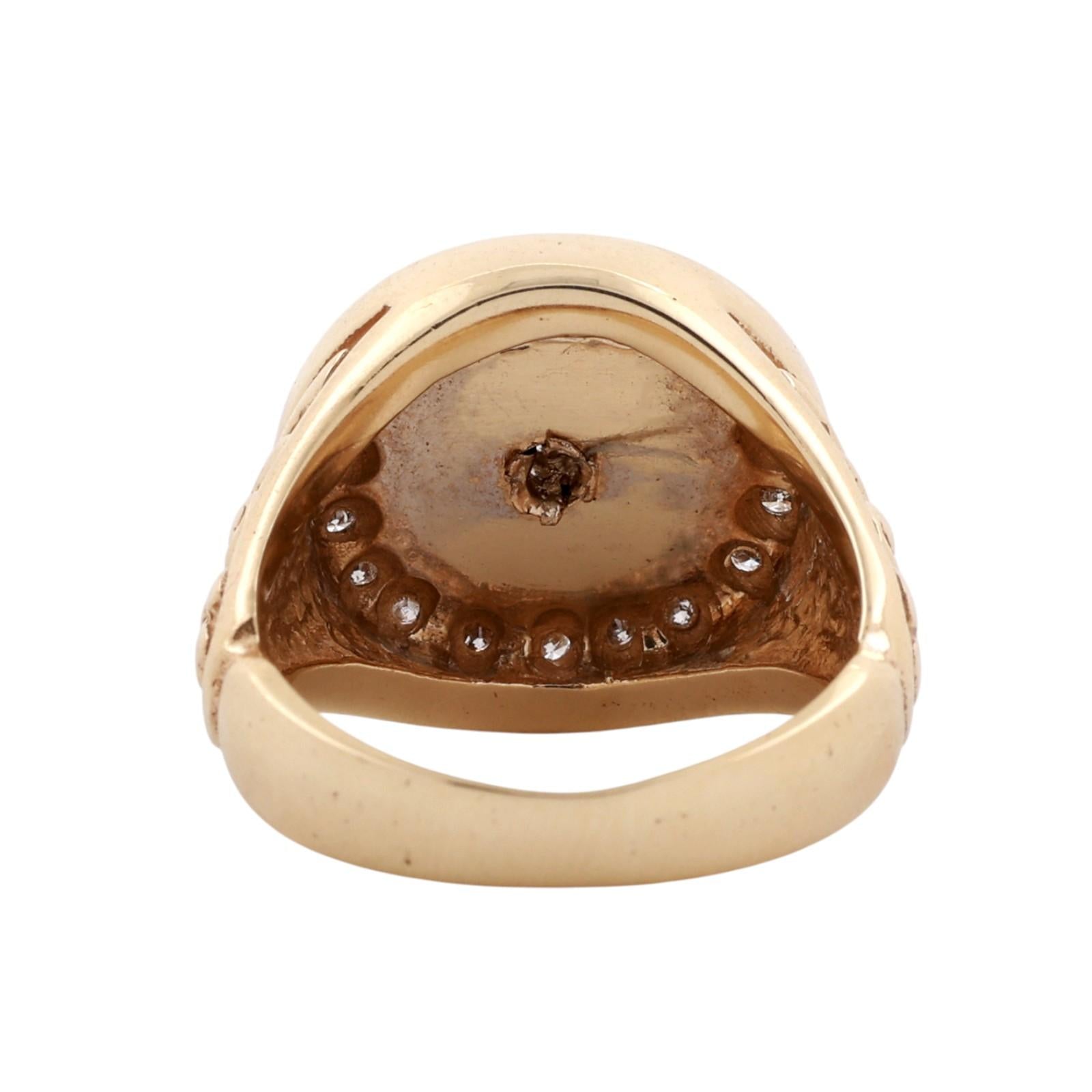 14K Two-Tone Gold Black Onyx Diamond Halo Scroll Signet Ring Sz 7.25
