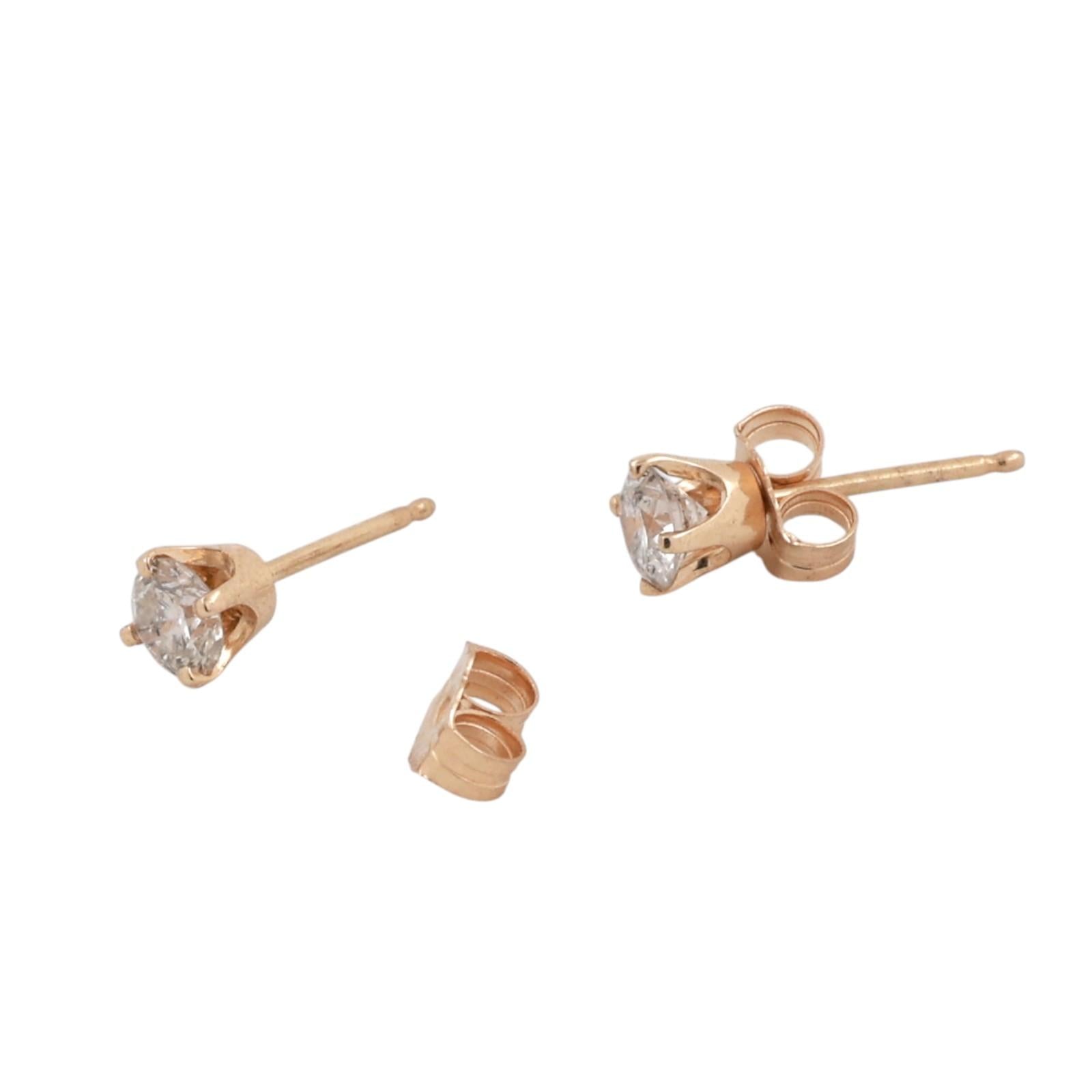 14K Yellow Gold 0.50CTW Diamond Stud Earrings Round Brilliant Natural Diamonds