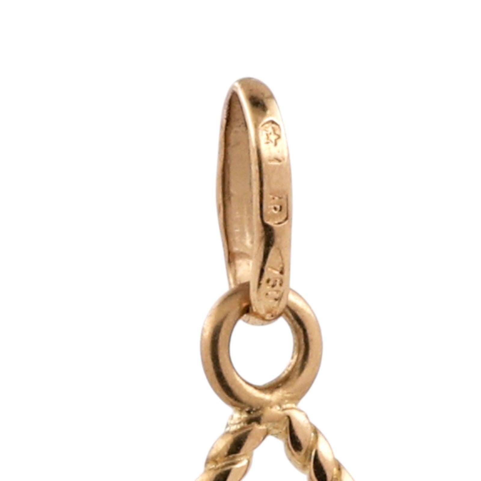 18K Yellow Gold Star of David Pendant Twisted Rope Design 750 Estate Charm