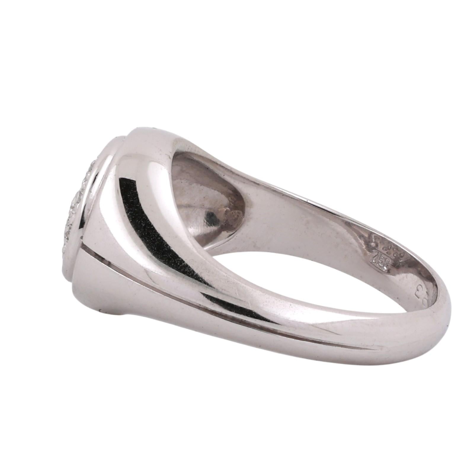Diamond Cluster Ring 14K 18K White Gold Oval Estate H-I SI Size 6.25