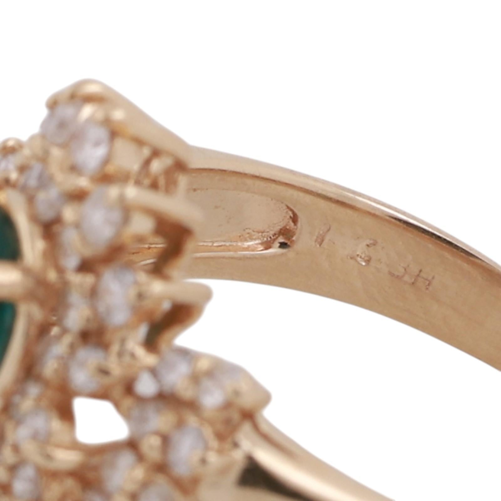 Emerald Diamond Halo Ring 14K Yellow Gold 0.85CT Emerald 1.00CTW Effy Size 9