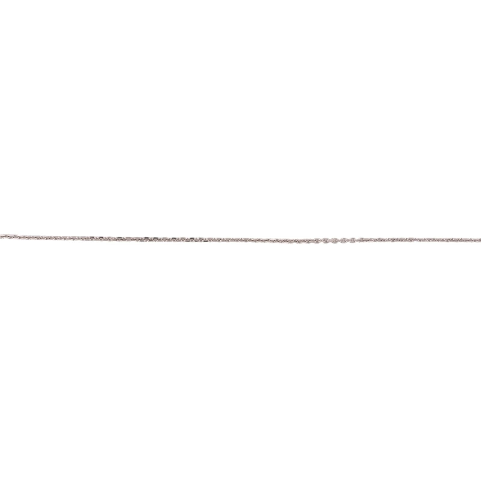 14K White Gold Diamond Circle Pendant Chain Necklace 0.35CTW 22" Adjustable
