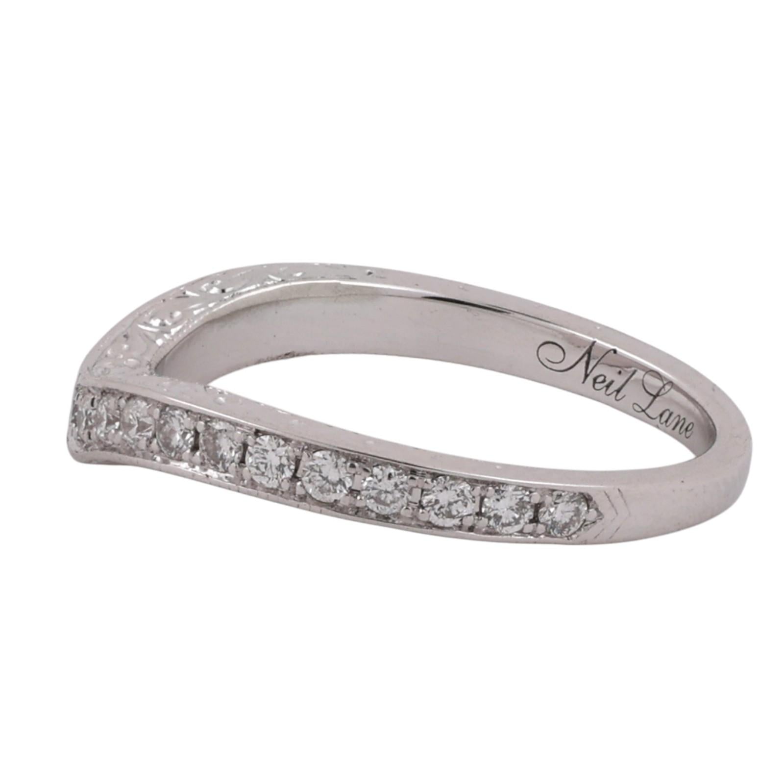 Neil Lane 14K White Gold 0.50CTW Diamond Chevron Wedding Band Ring Size 5.5