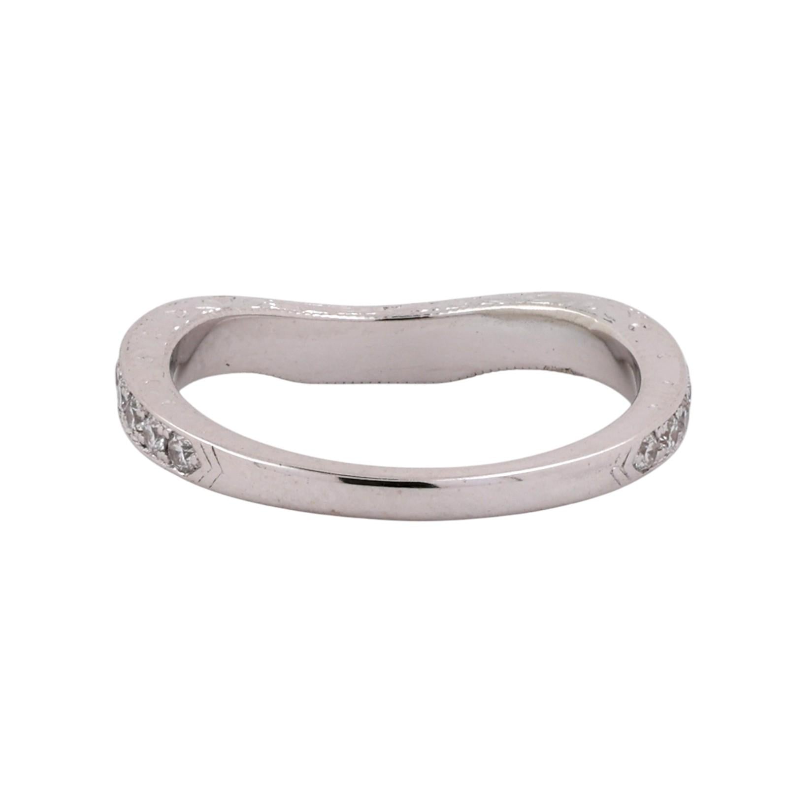 Neil Lane 14K White Gold 0.50CTW Diamond Chevron Wedding Band Ring Size 5.5