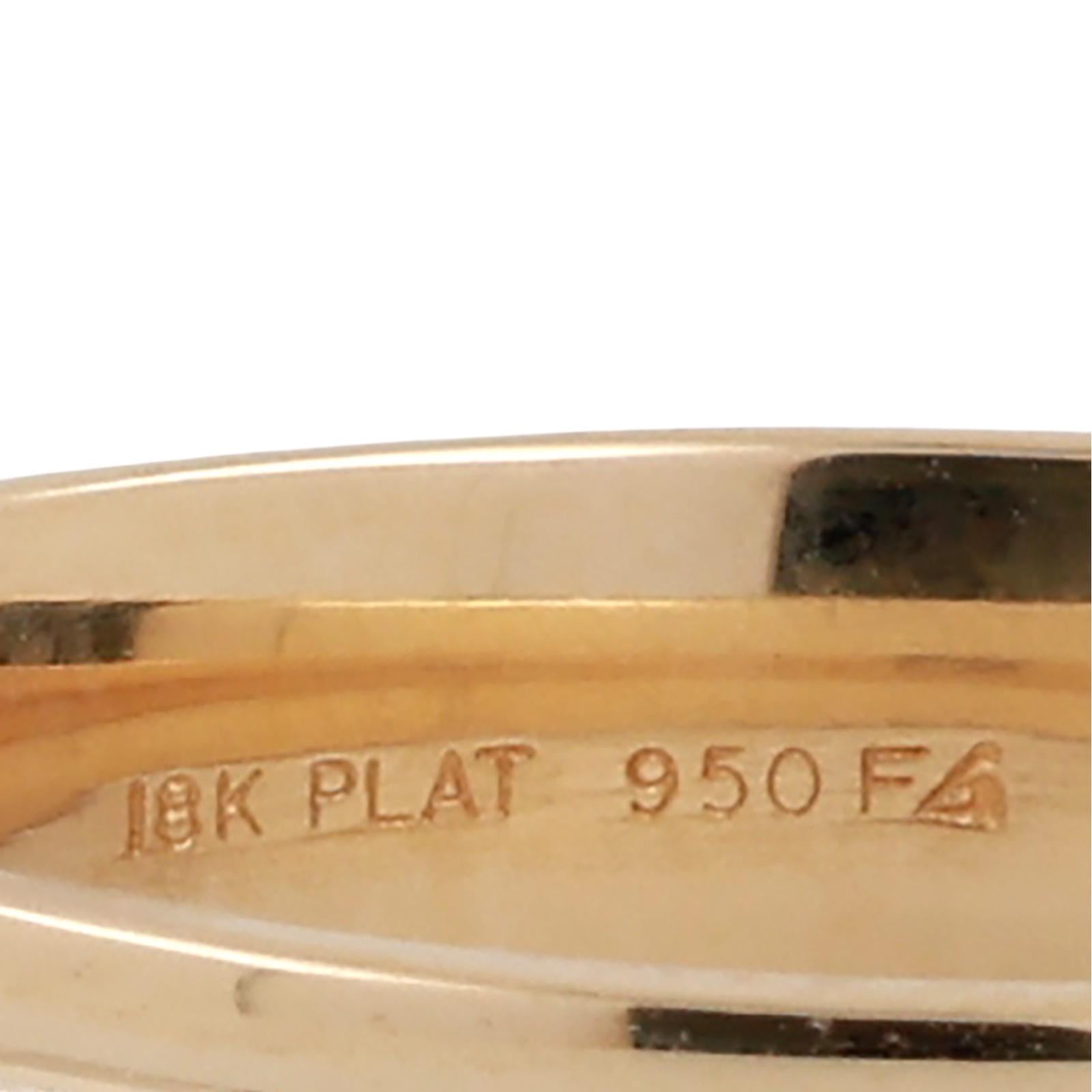 18K Yellow Gold Wedding Anniversary Band Ring Platinum Overlay Size 10.25