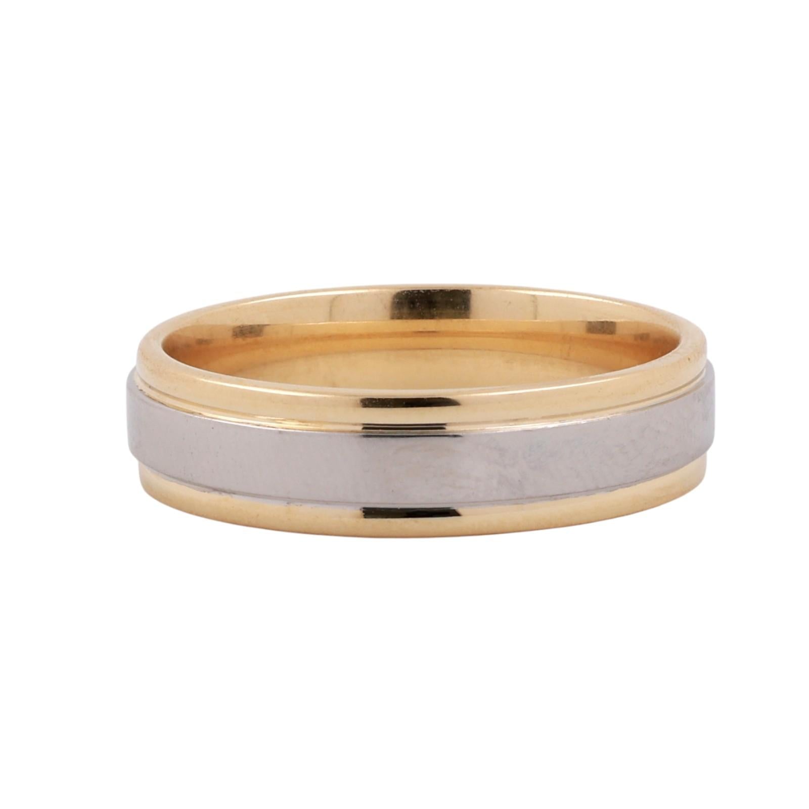 18K Yellow Gold Wedding Anniversary Band Ring Platinum Overlay Size 10.25