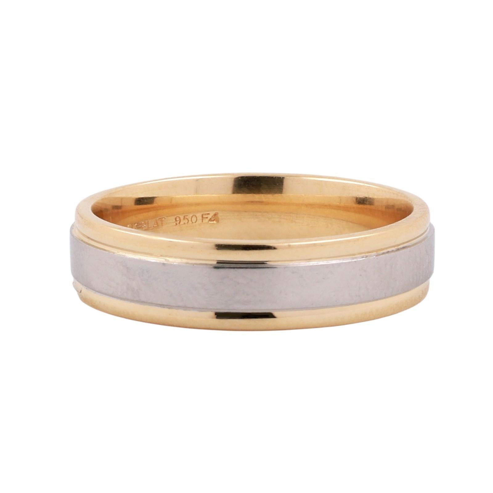 18K Yellow Gold Wedding Anniversary Band Ring Platinum Overlay Size 10.25