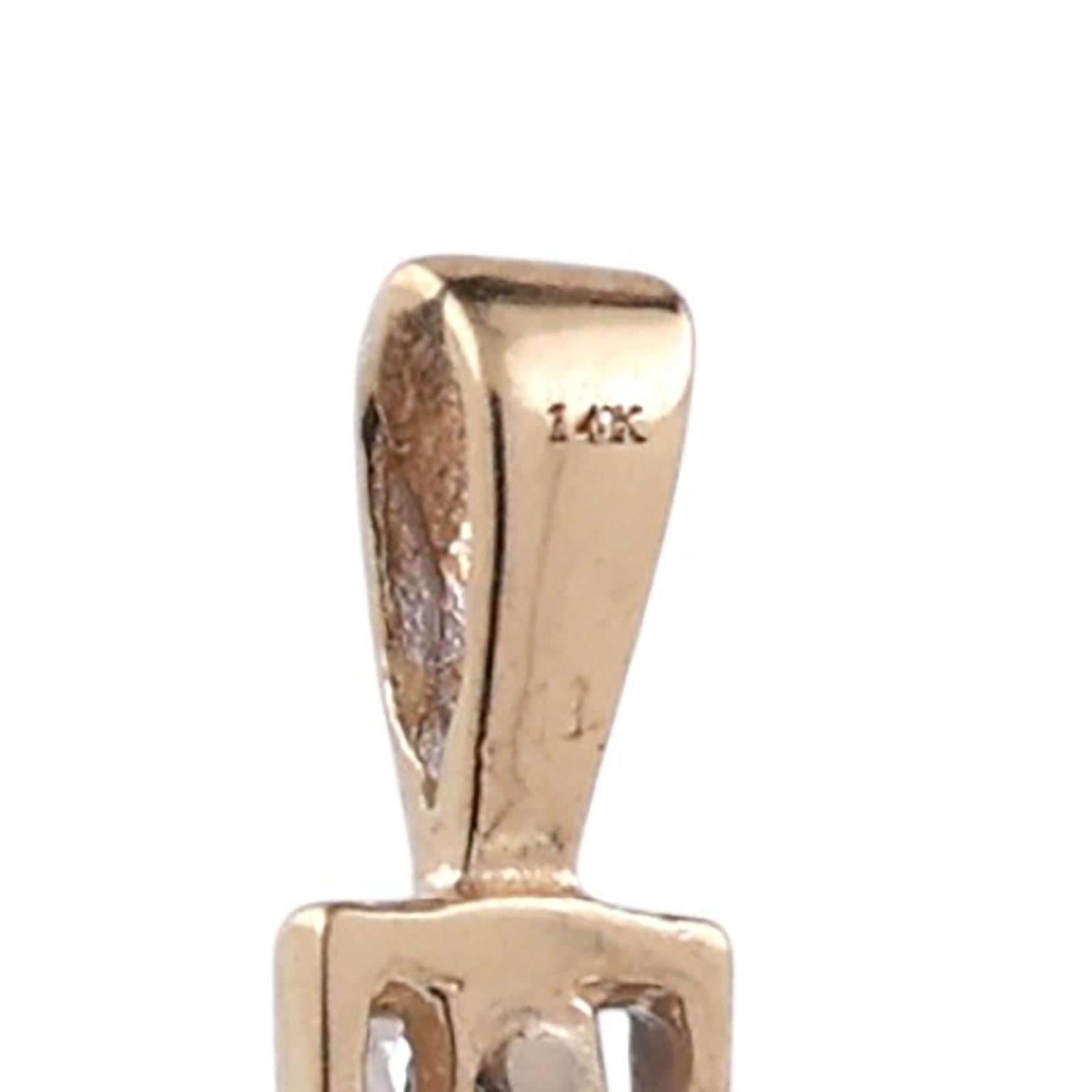 14K Two-Tone Gold 0.22CTW Diamond Open Cross Pendant