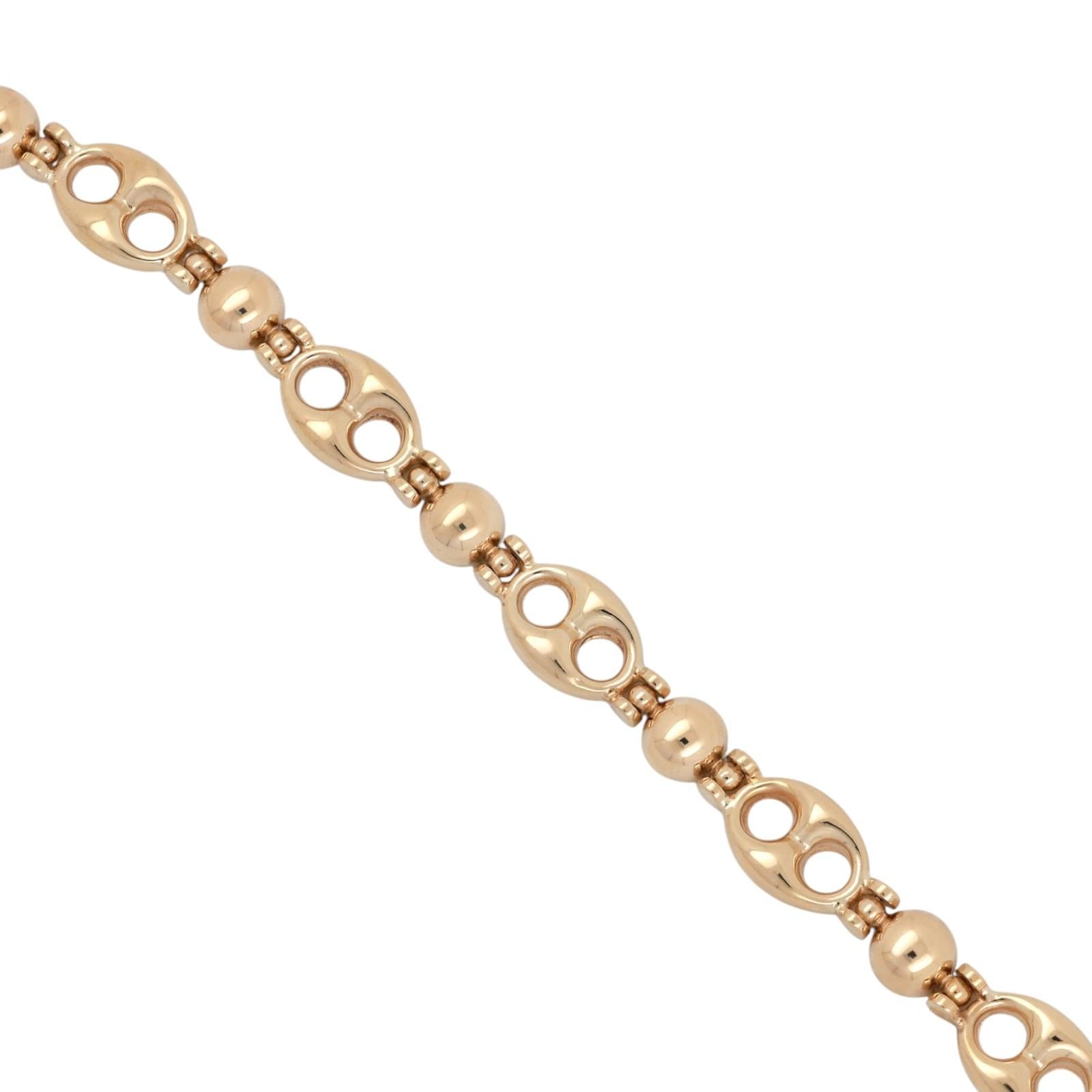 14K Yellow Gold Mariner Link Necklace Carnelian Sapphire 17” Estate Chain