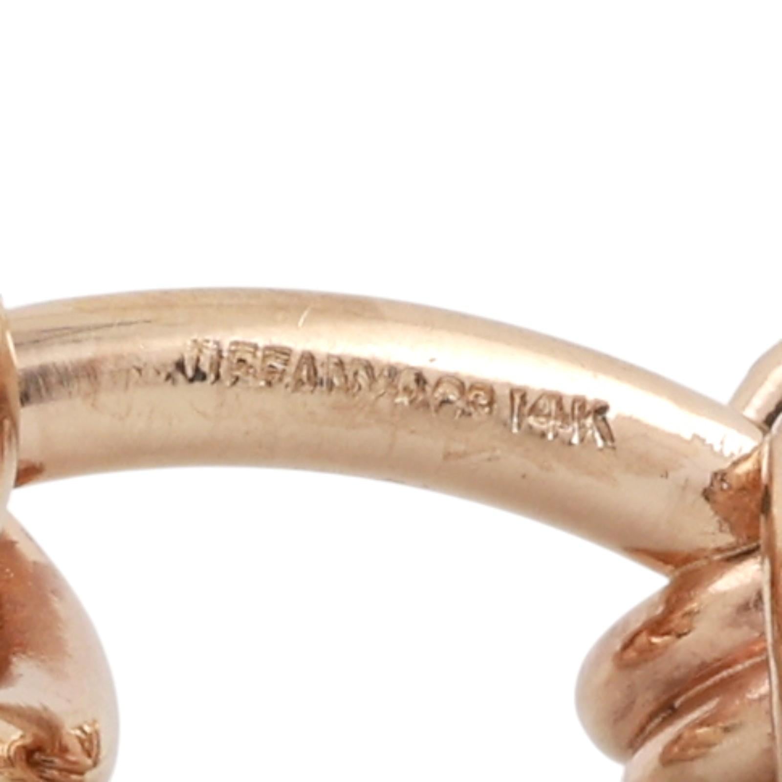 Tiffany & Co 14K Gold Double Love Knot Cufflinks Vintage Mens Heavy