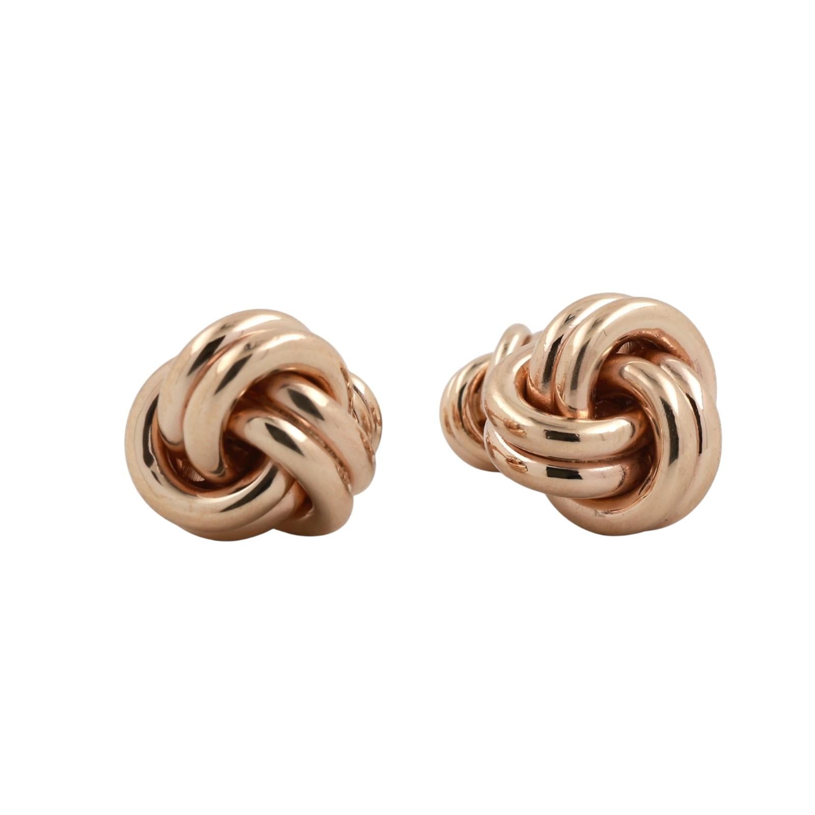Tiffany & Co 14K Gold Double Love Knot Cufflinks Vintage Mens Heavy