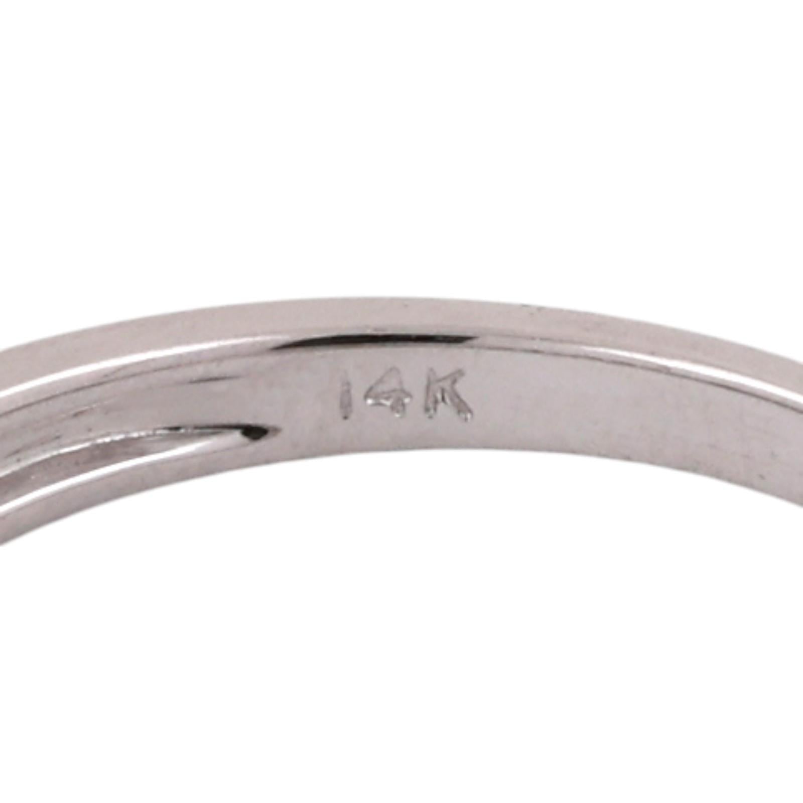 14K White Gold Diamond Channel Set Band Ring 0.25CTW Princess Baguette Size 6.75